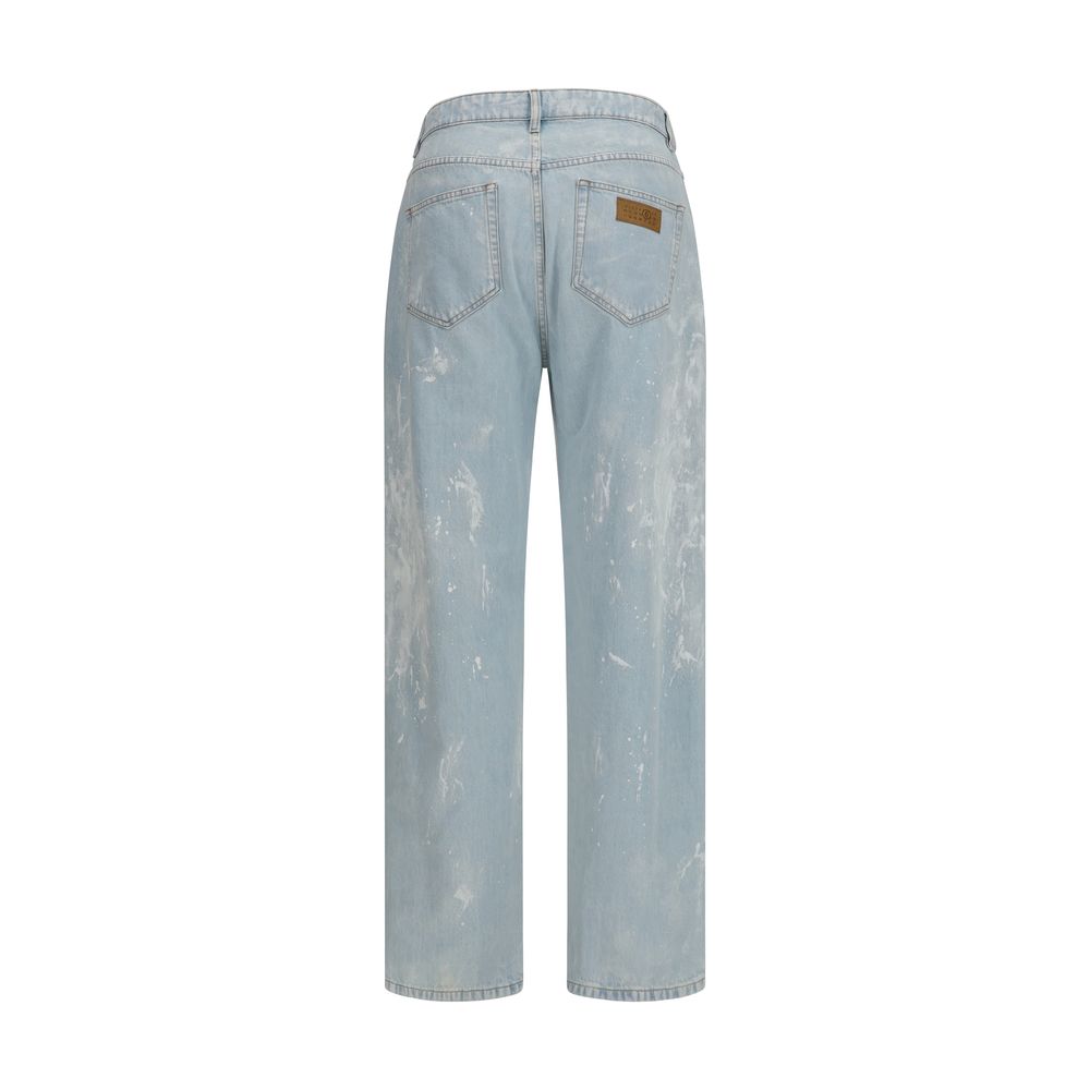 MM6 Blue Cotton Straight-Leg Men's Jeans