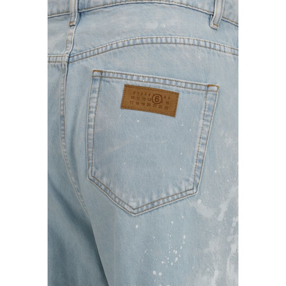 MM6 Blue Cotton Straight-Leg Men's Jeans