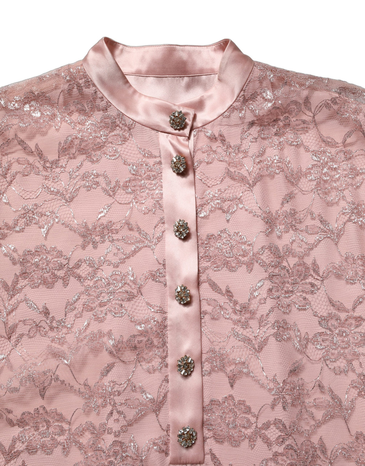 Dolce & Gabbana Pink Corded Floral Lace Kaftan Midi Women's Dress (Pre-Owned)