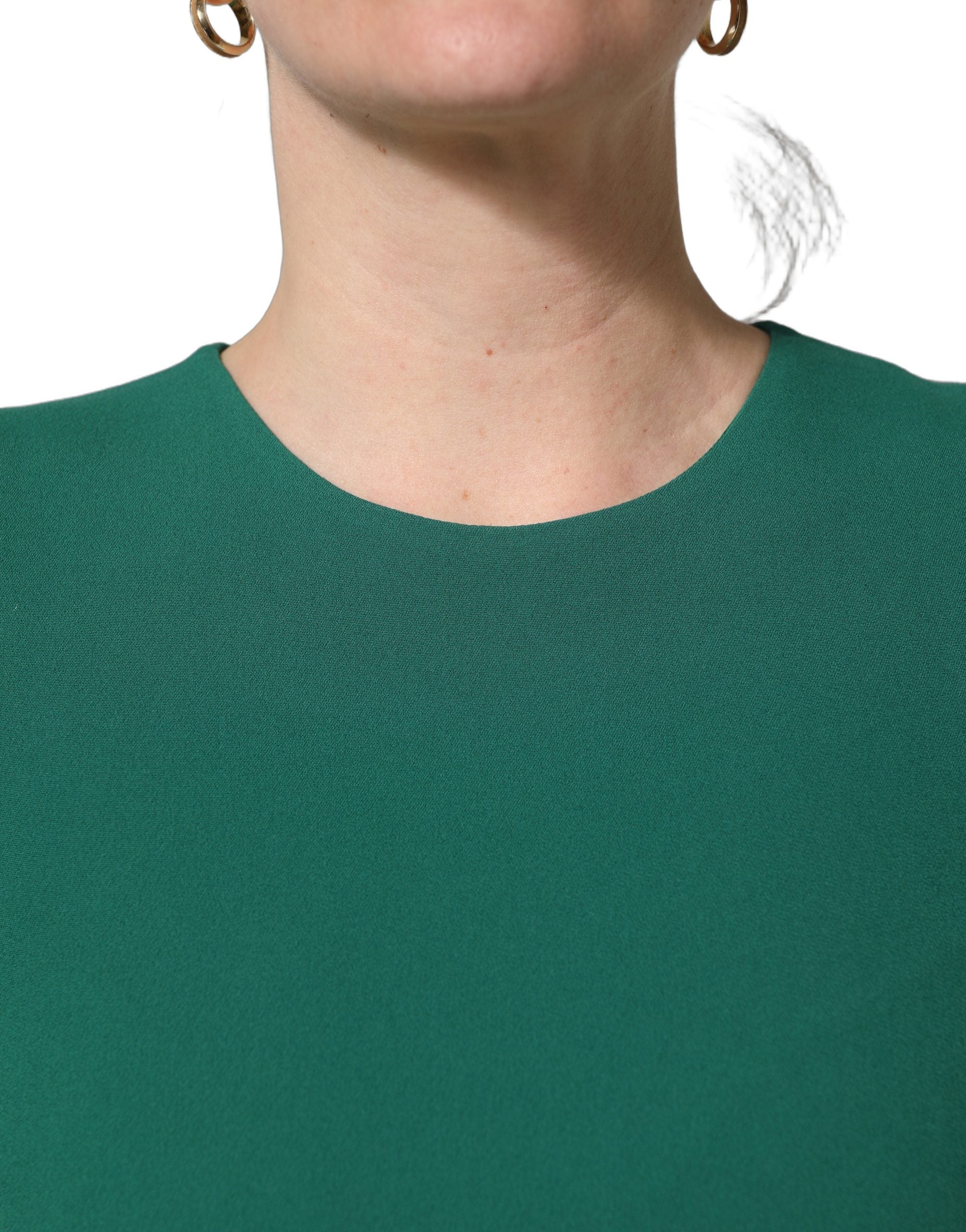 Dolce & Gabbana Green Viscose Long Sleeves A-line Mini Women's Dress