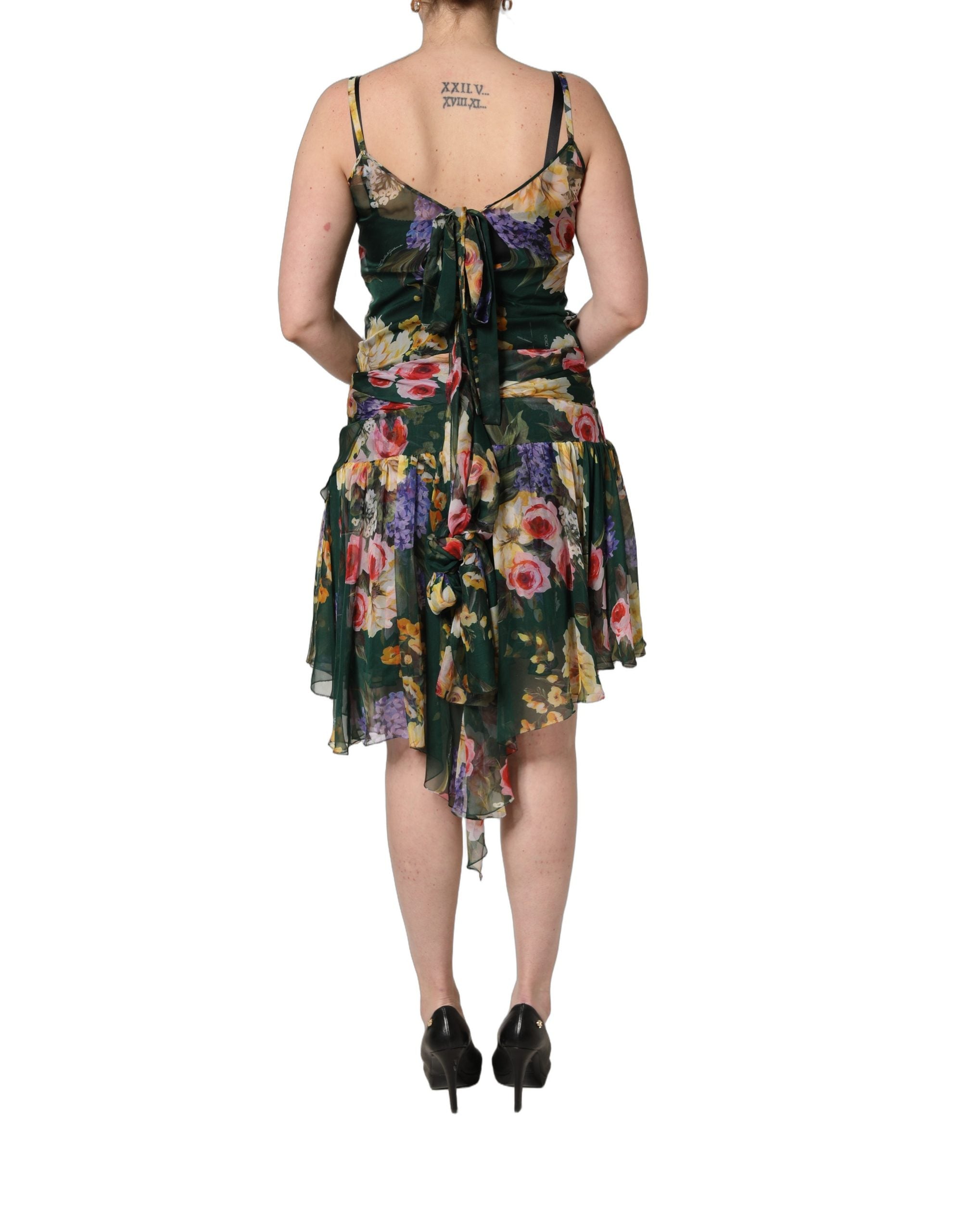 Dolce & Gabbana Multicolor Floral Print Sleeveless Mini Women's Dress