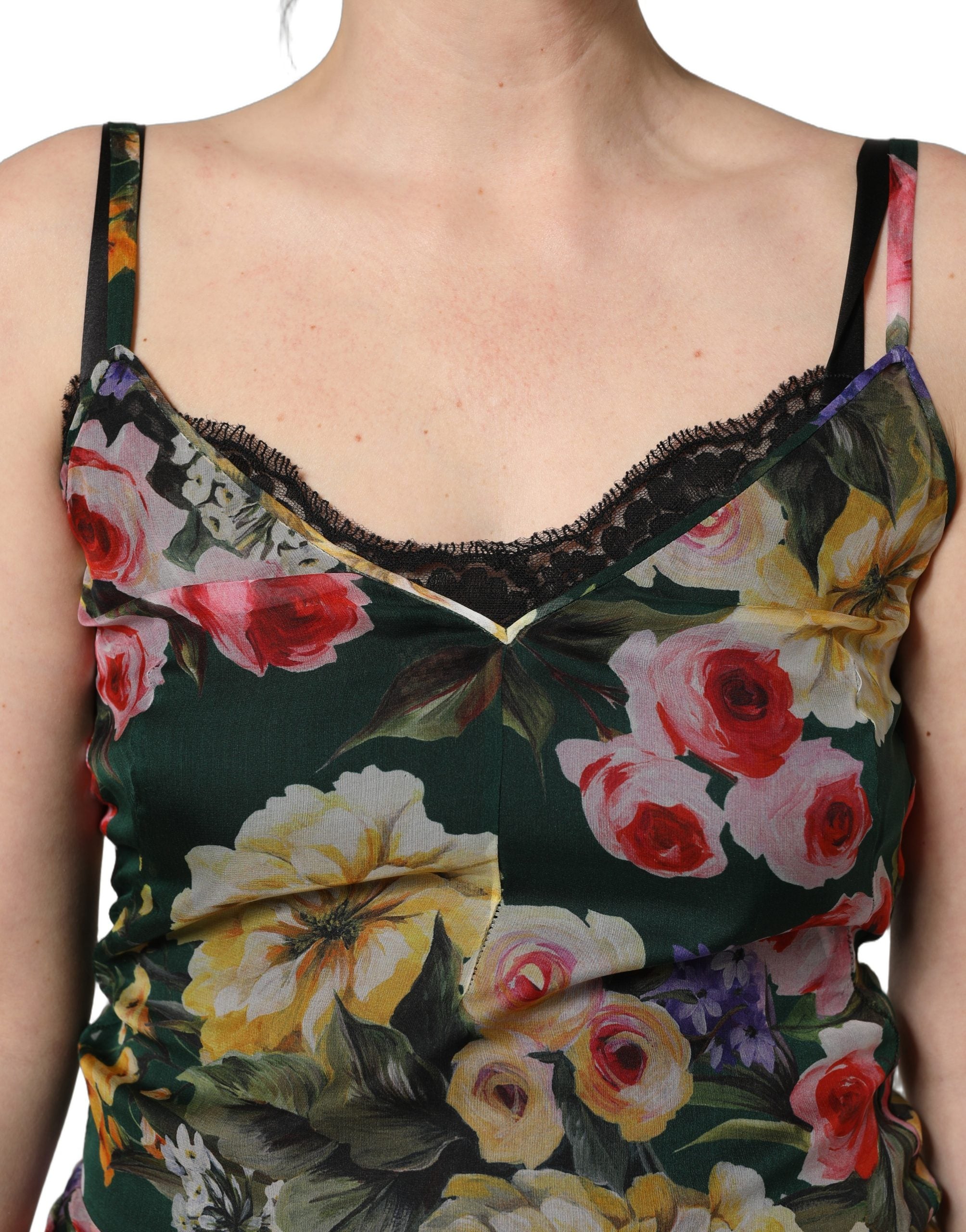 Dolce & Gabbana Multicolor Floral Print Sleeveless Mini Women's Dress