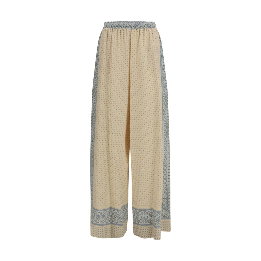 Ermanno Scervino Beige Silk Casual Women's Pants