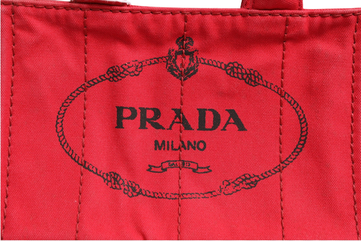 Prada Canapa Mini Canvas Women's Tote (Pre-Owned)