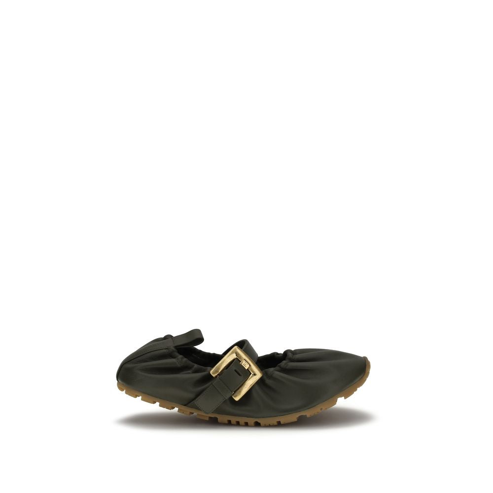 Balmain Bicolor Lamb Ovis Aries Ballet Women's Flats