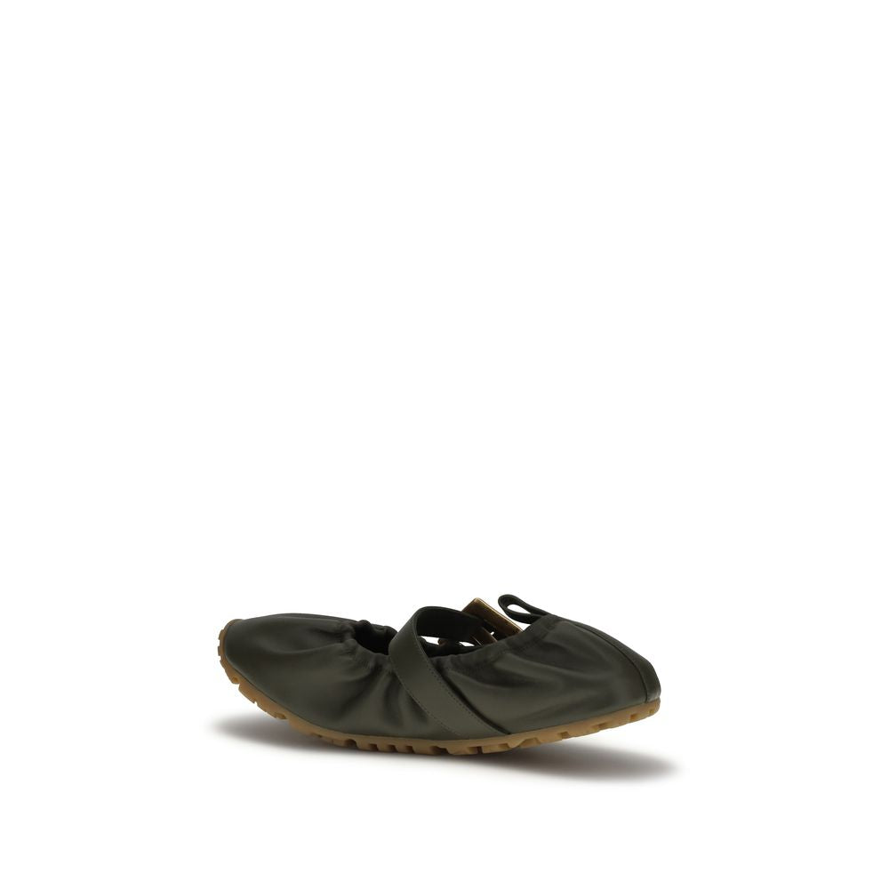 Balmain Bicolor Lamb Ovis Aries Ballet Women's Flats