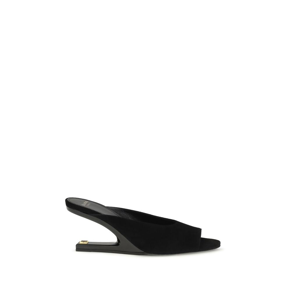 Balmain Black Calf Leather Bos Taurus Women's Mules