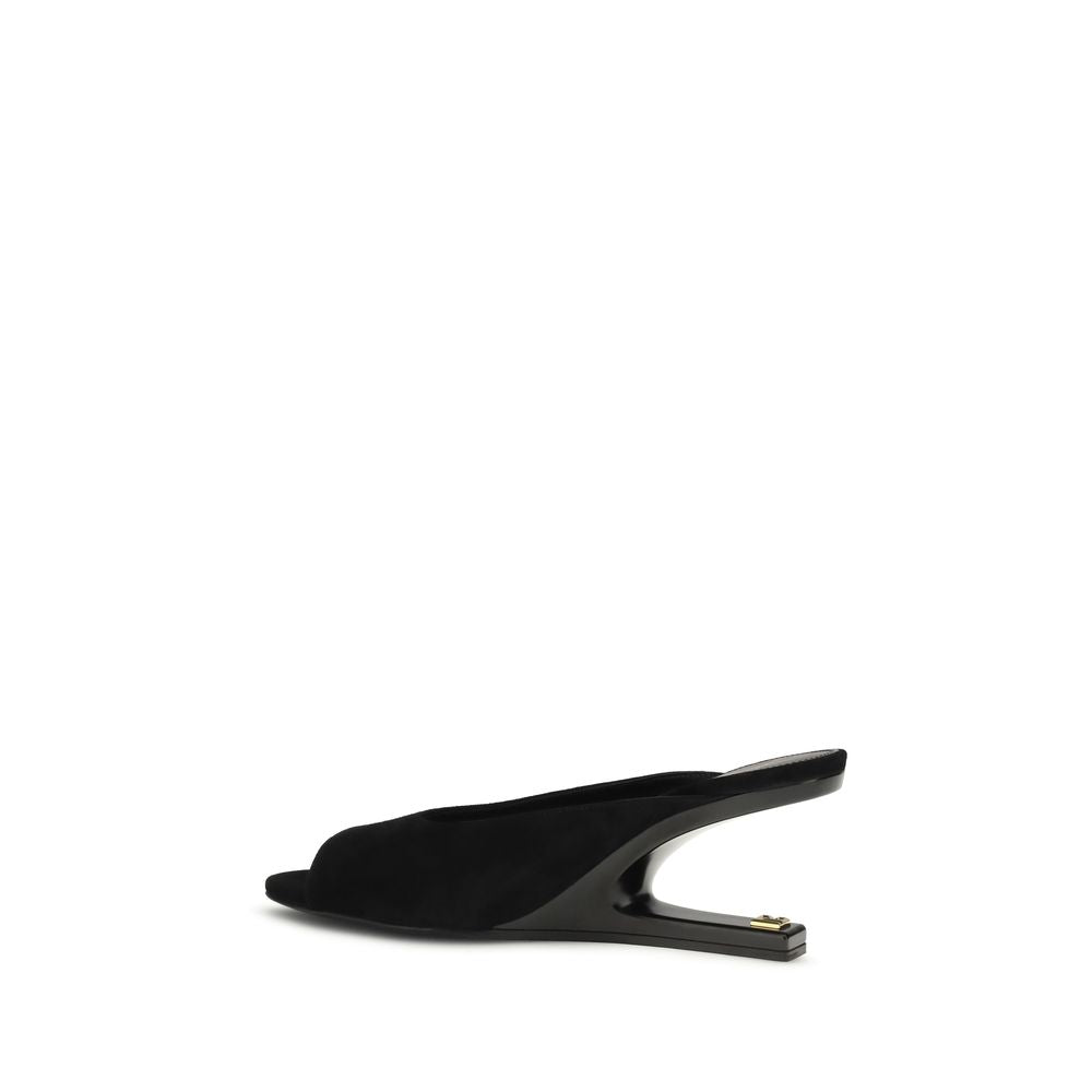 Balmain Black Calf Leather Bos Taurus Women's Mules