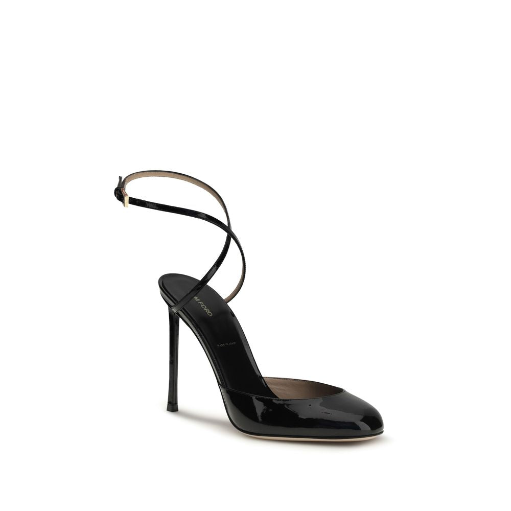Tom Ford Black Calf Leather Bos Taurus High Heel Women's Pumps
