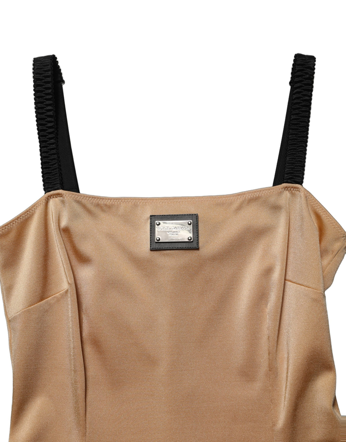 Dolce & Gabbana Brown Nylon Blend Cady Sleeveless Mini Women's Dress