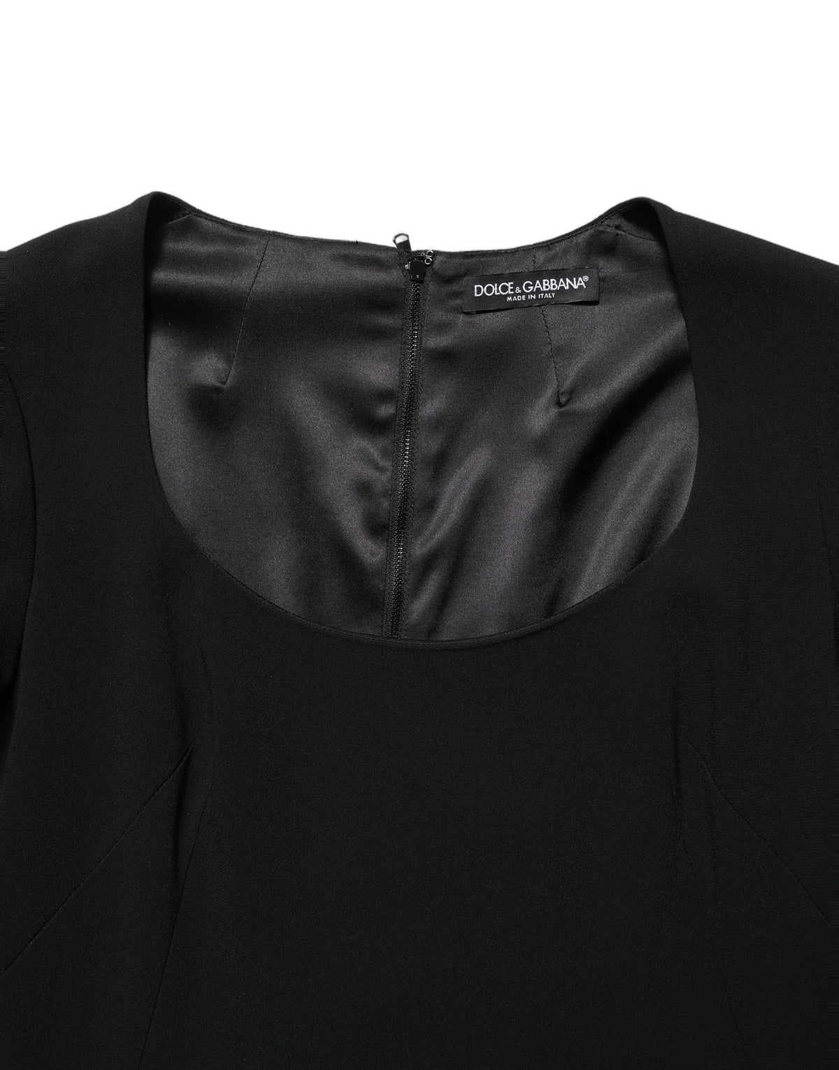 Roberto Cavalli Black Long Sleeves Scoop Neck Mini Women's Dress