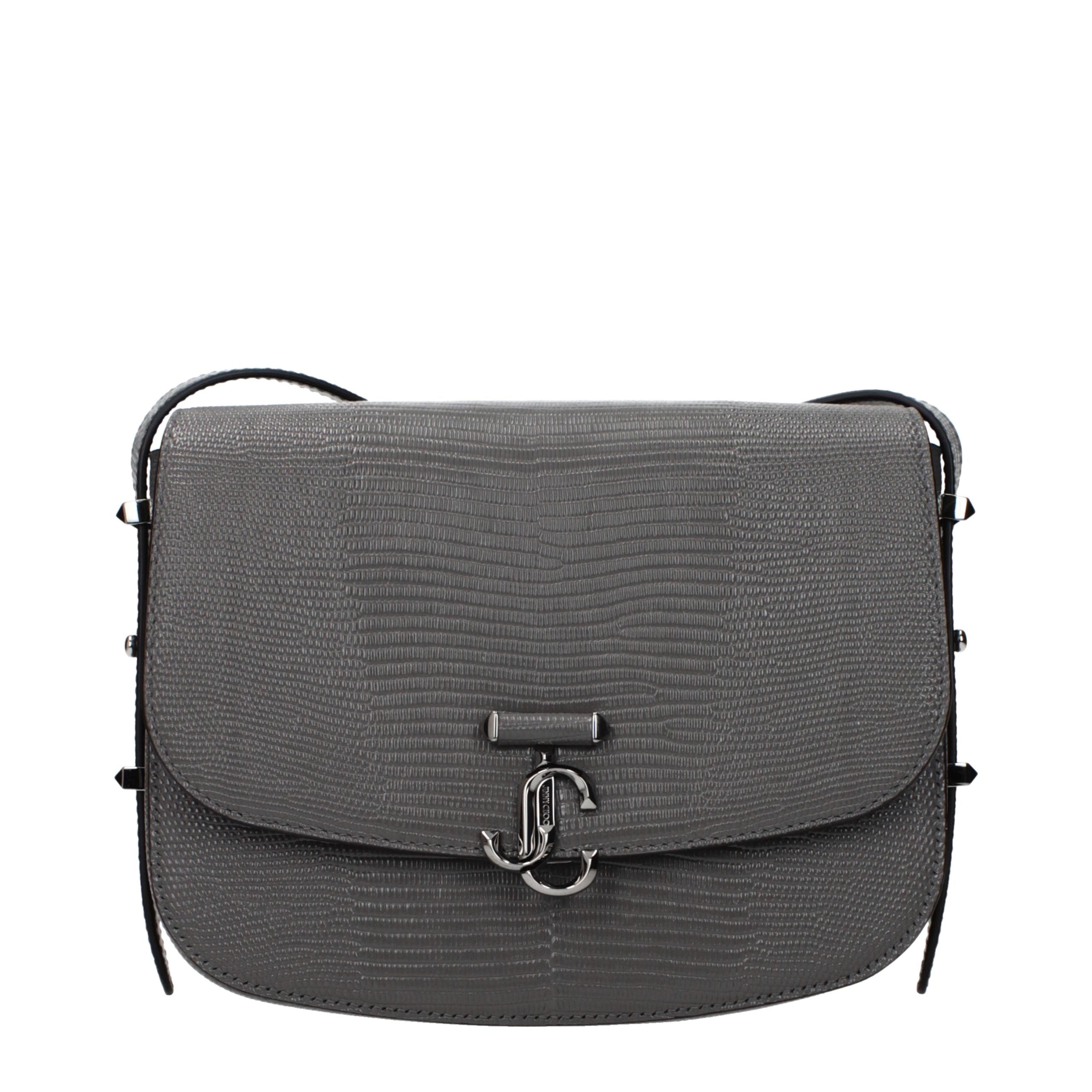 Jimmy Choo Gray Leather Crossbody Women's Bag