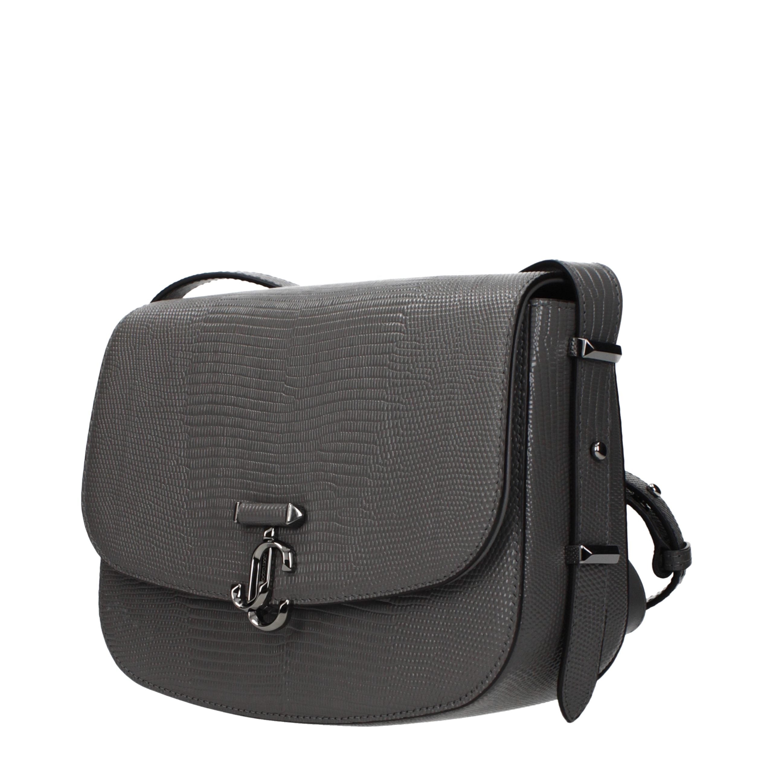 Jimmy Choo Gray Leather Crossbody Women's Bag