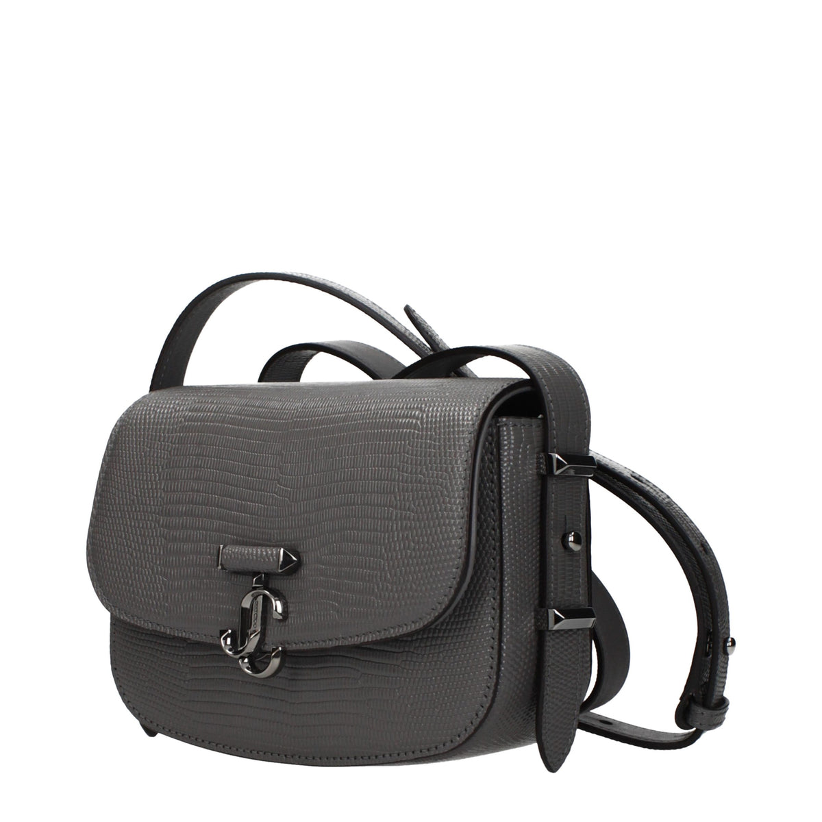 Jimmy Choo Gray Leather Shoulder Women's Bag