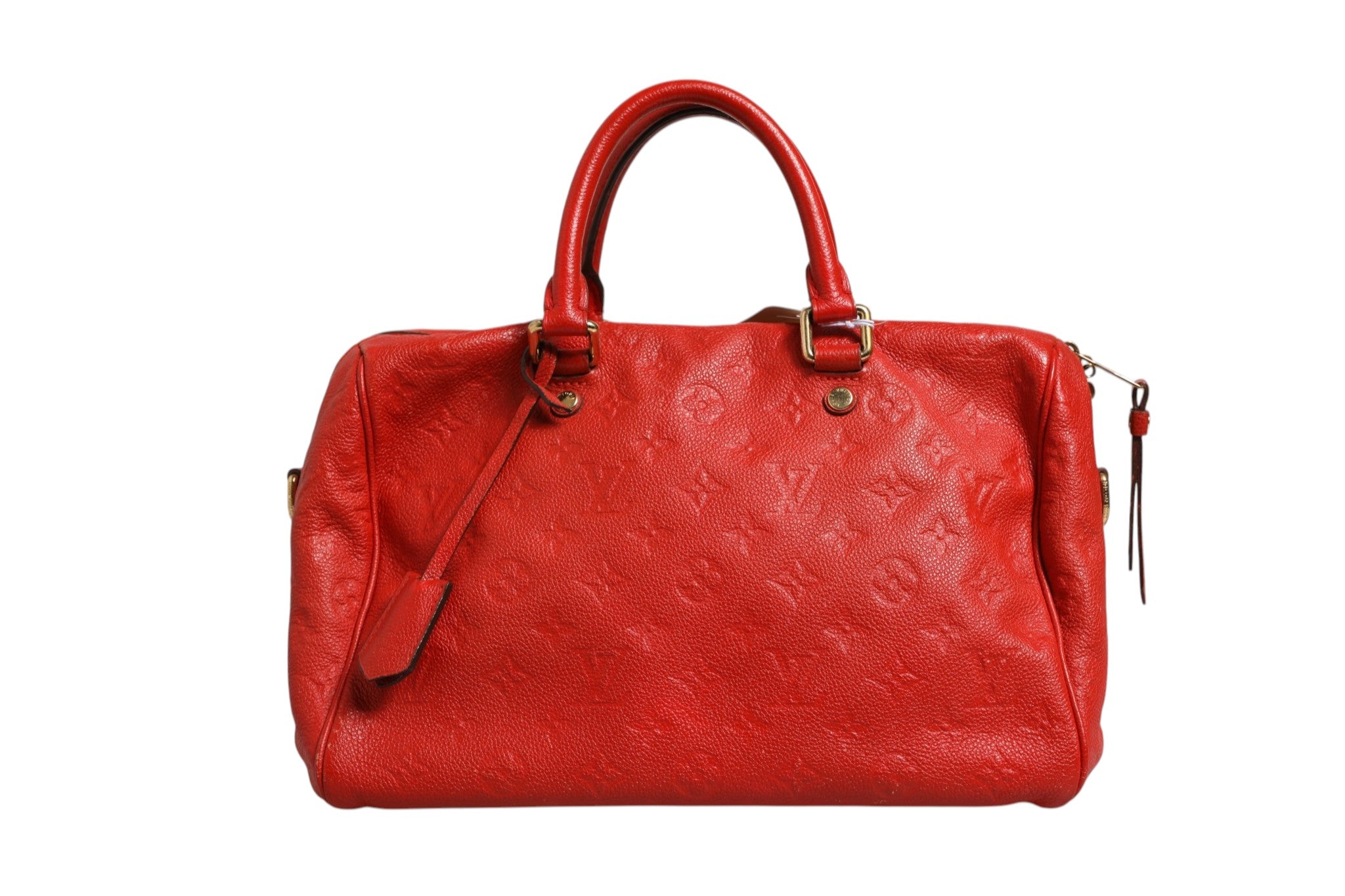 Louis Vuitton Red Monogram Empreinte Speedy Bandouliere Women's 30 (Pre-Owned)