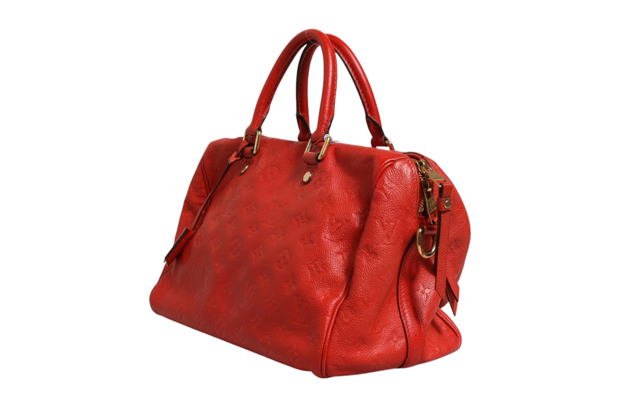 Louis Vuitton Red Monogram Empreinte Speedy Bandouliere Women's 30 (Pre-Owned)