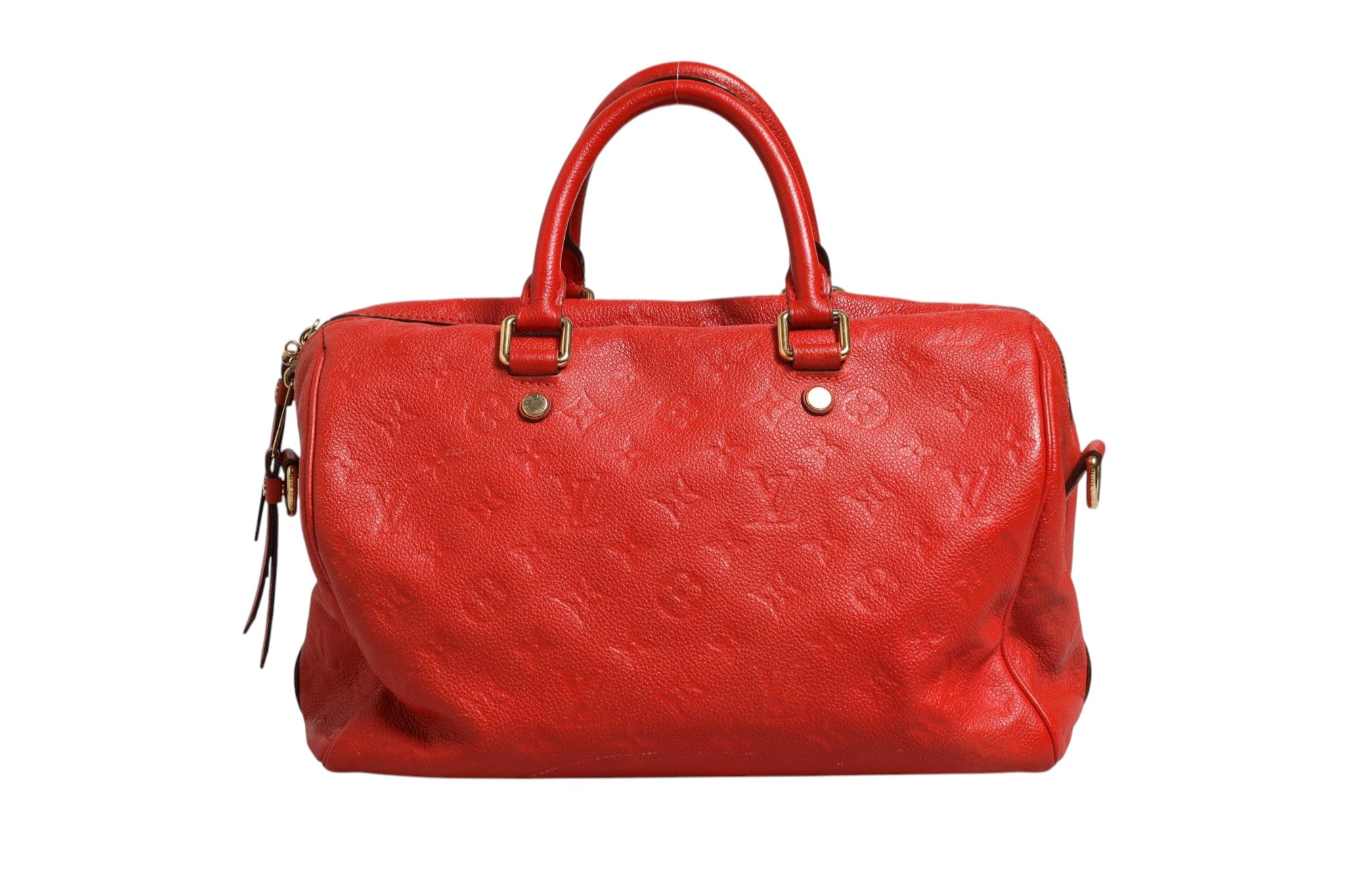 Louis Vuitton Red Monogram Empreinte Speedy Bandouliere Women's 30 (Pre-Owned)