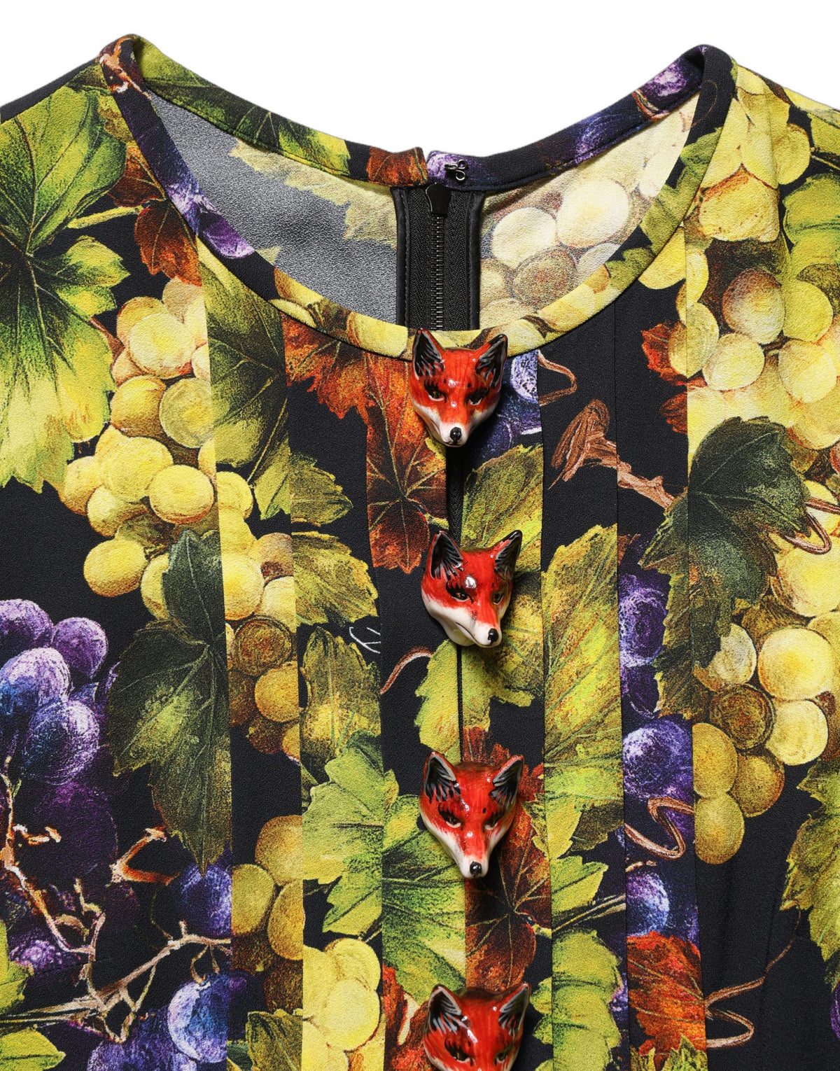 Dolce & Gabbana Multicolor Grape Print LongSleeve Midi Women's Dress
