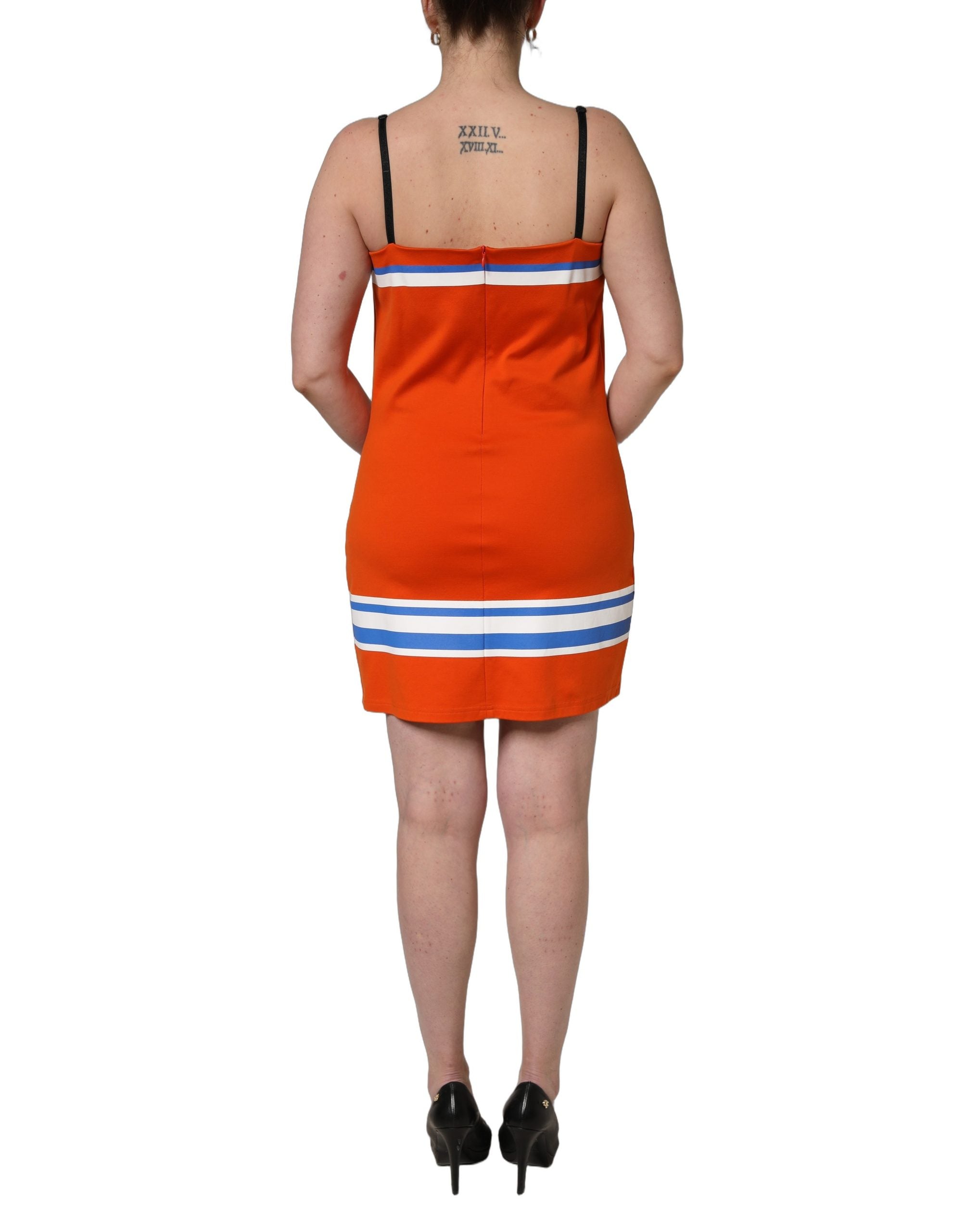 Dolce & Gabbana Orange Cotton Superbowl Football Inspired Mini Women's Dress