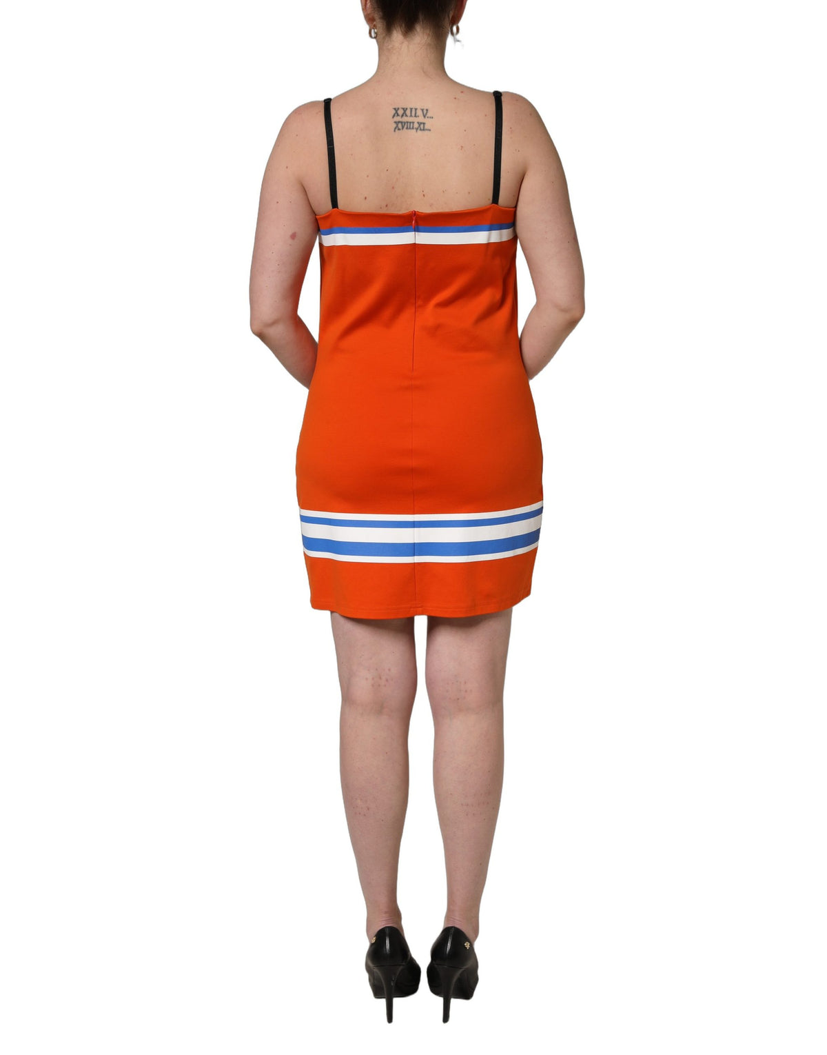 Dolce & Gabbana Orange Cotton Superbowl Football Inspired Mini Women's Dress