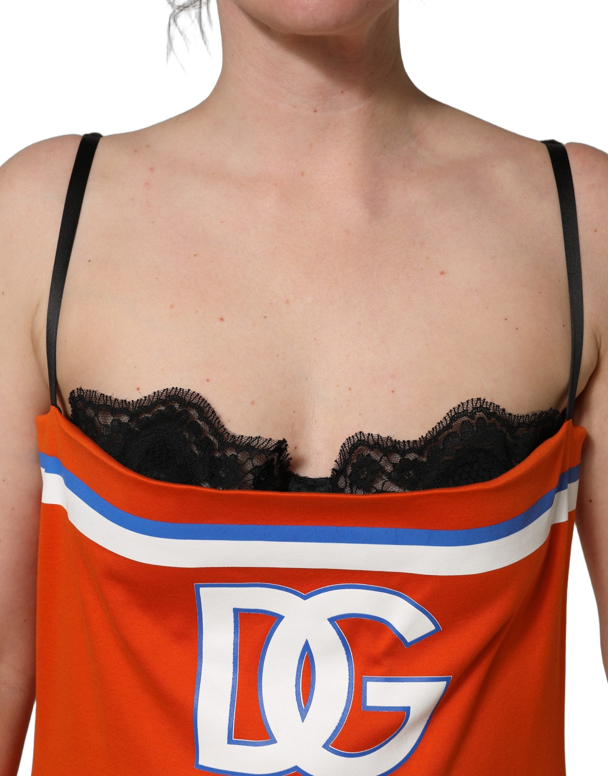 Dolce & Gabbana Orange Cotton Superbowl Football Inspired Mini Women's Dress