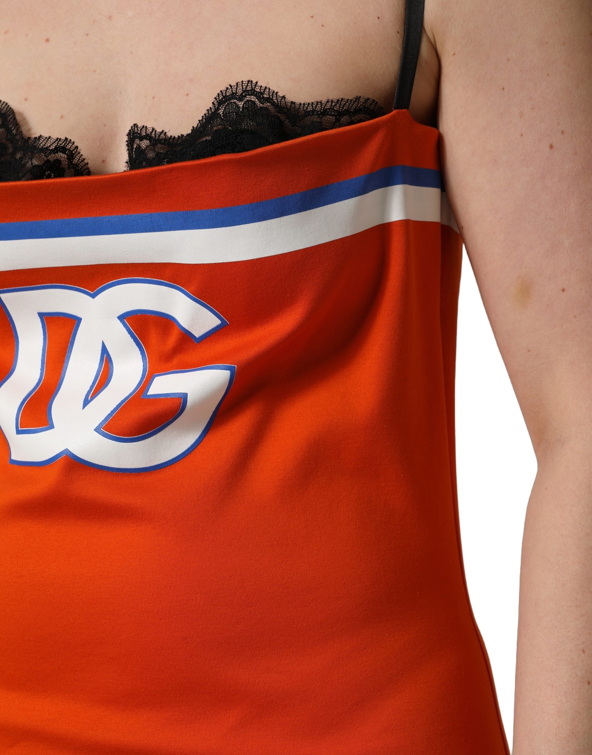 Dolce & Gabbana Orange Cotton Superbowl Football Inspired Mini Women's Dress