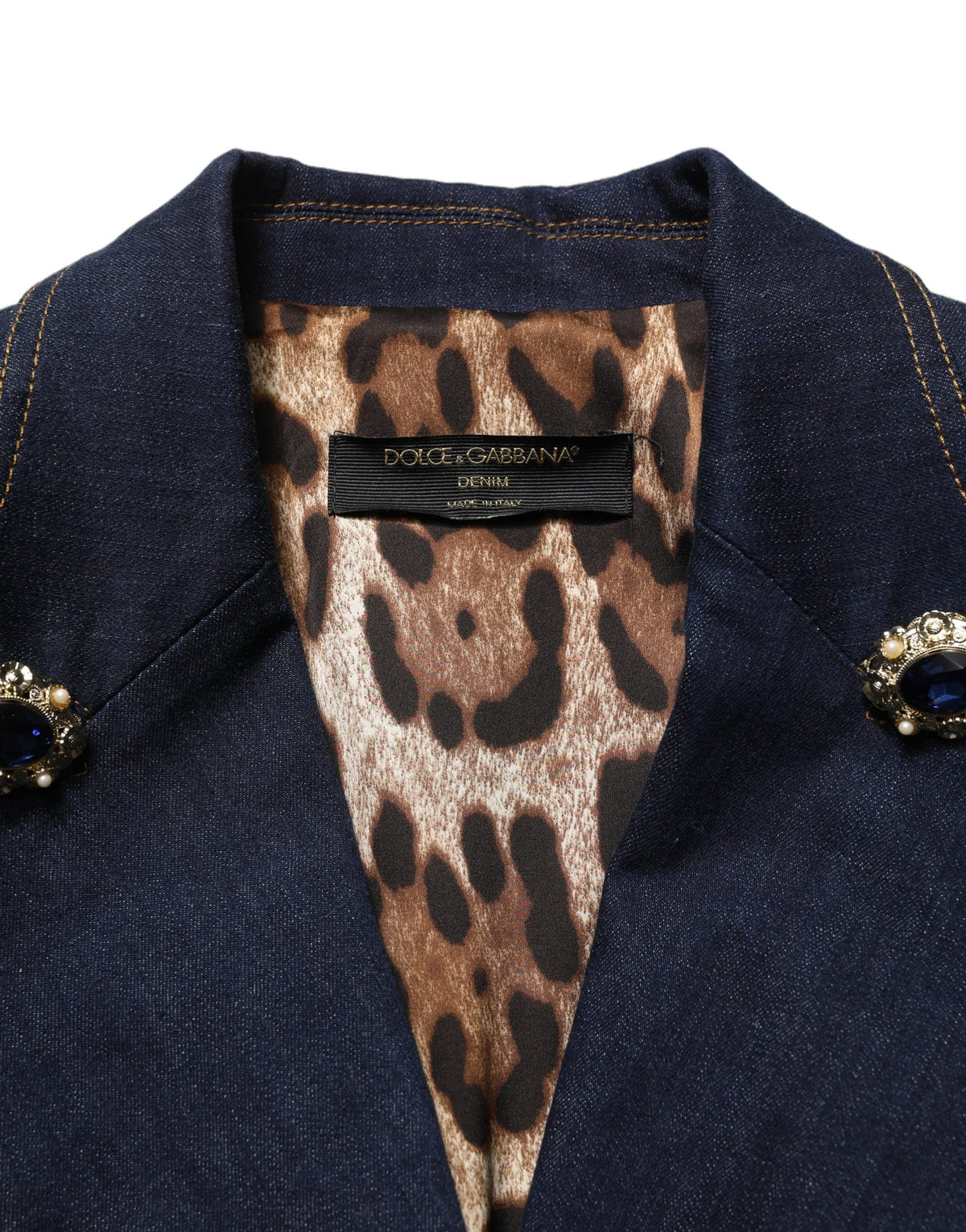 Dolce & Gabbana Blue Single-Breasted Denim Blazer Women's Jacket