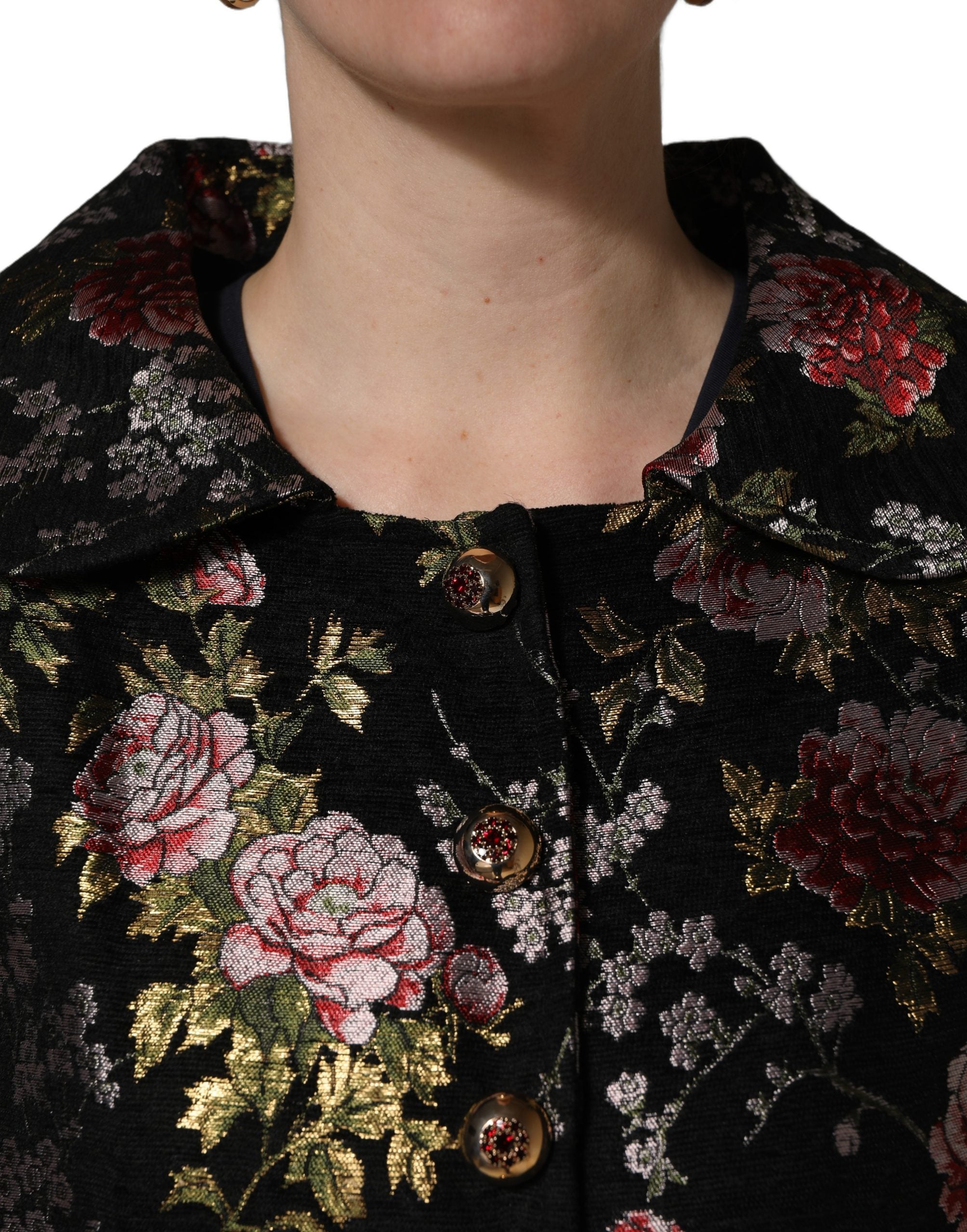 Dolce & Gabbana Multicolor Floral Brocade Blazer Women's Jacket