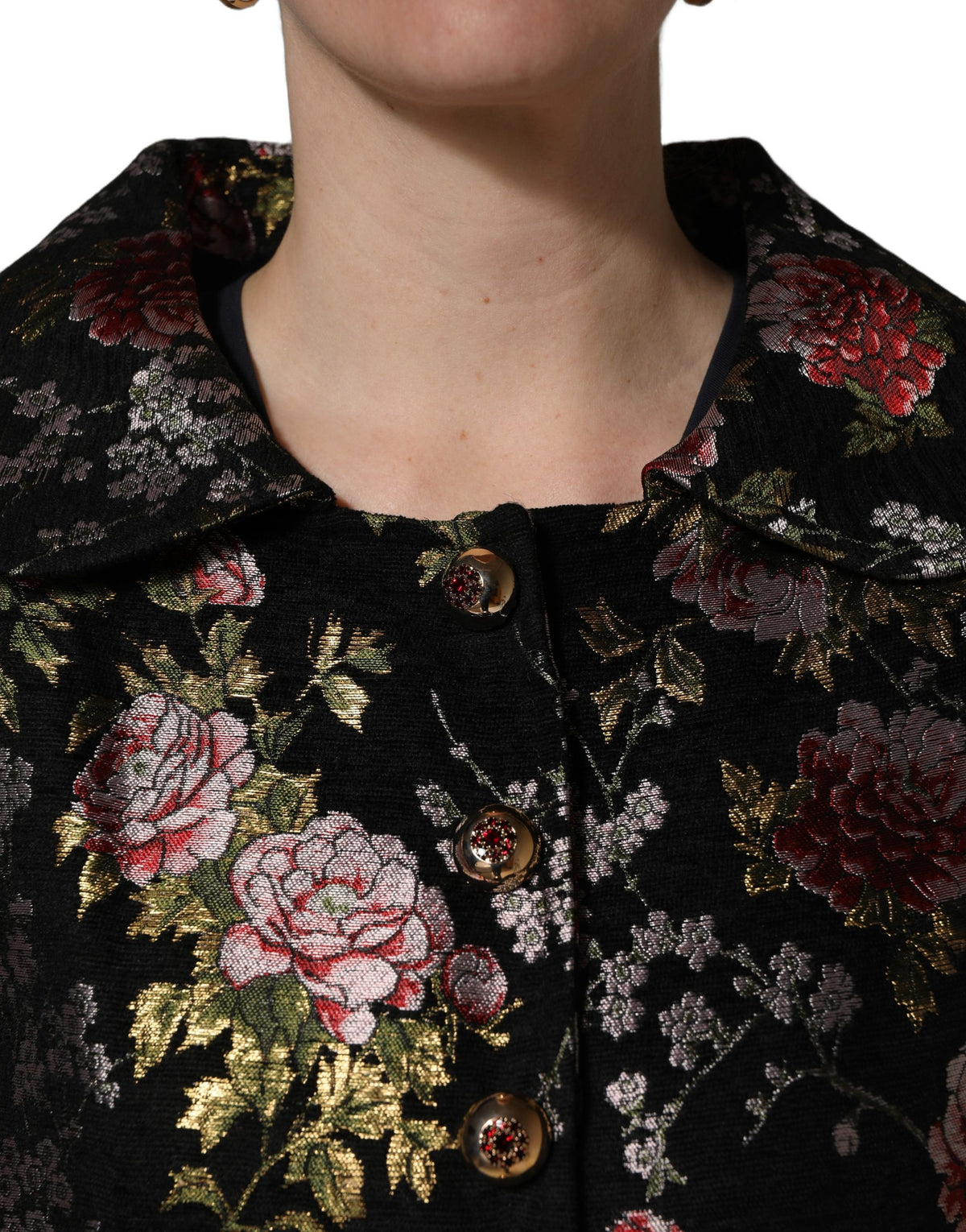 Dolce & Gabbana Multicolor Floral Brocade Blazer Women's Jacket