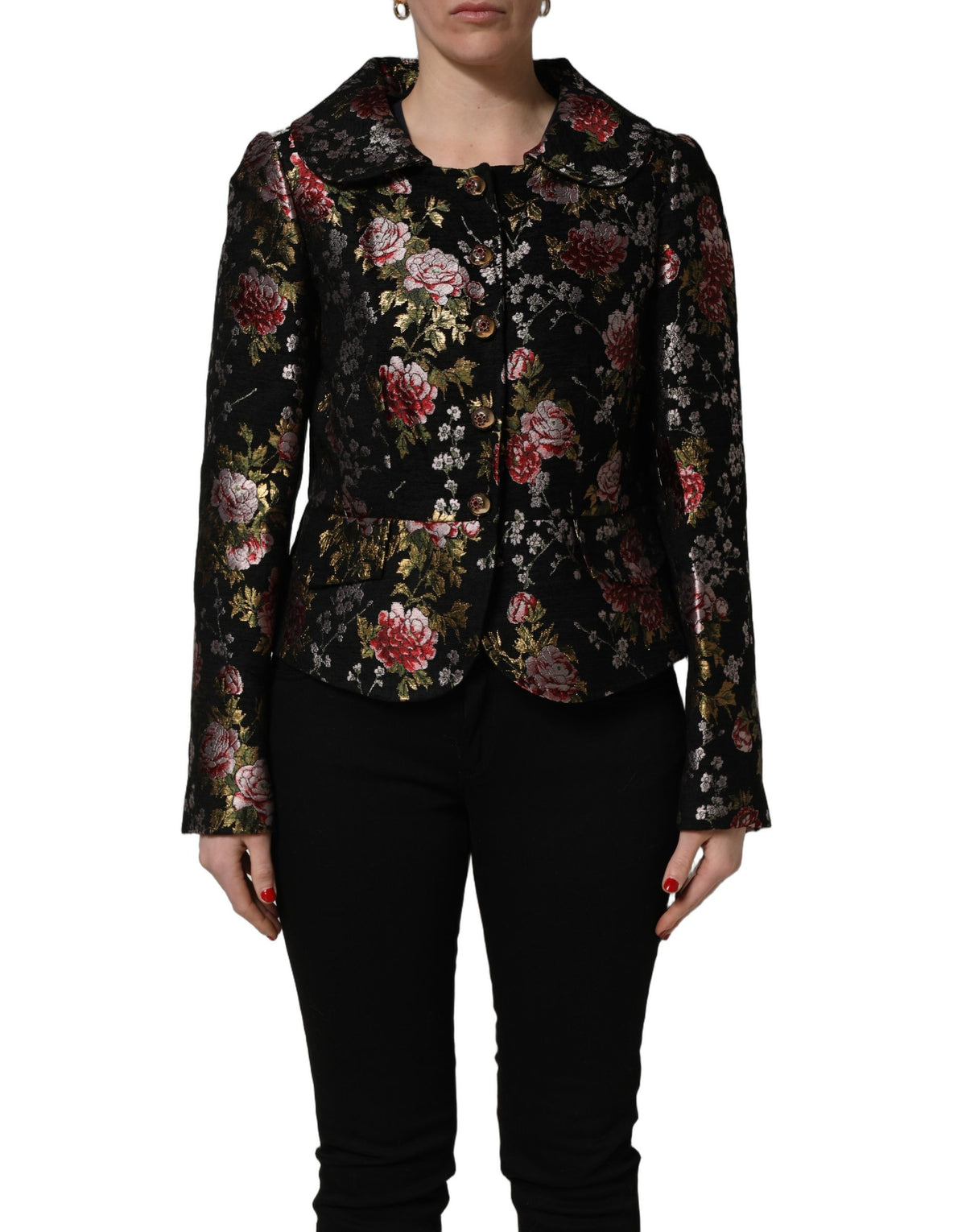 Dolce & Gabbana Multicolor Floral Brocade Blazer Women's Jacket