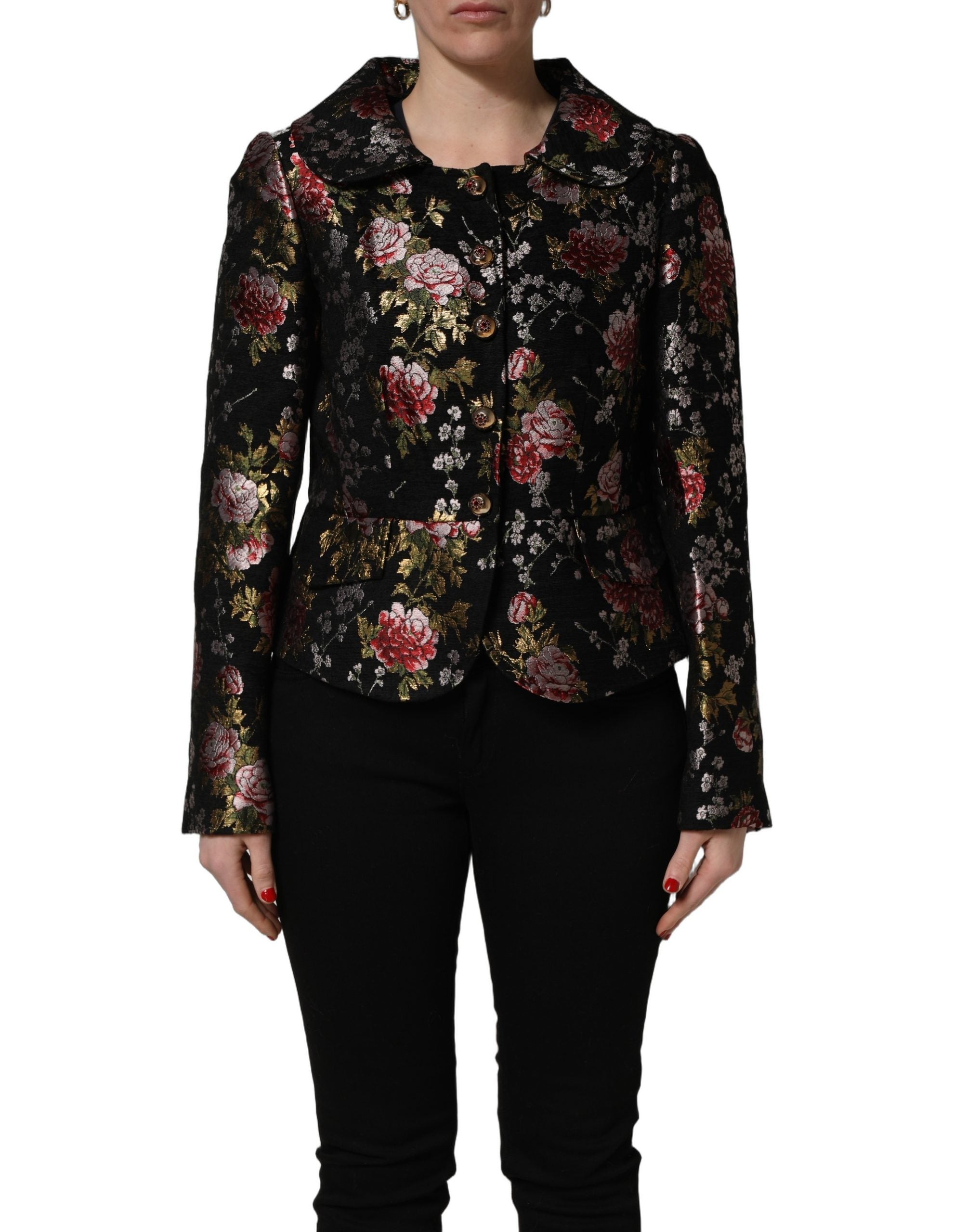 Dolce & Gabbana Multicolor Floral Brocade Blazer Women's Jacket