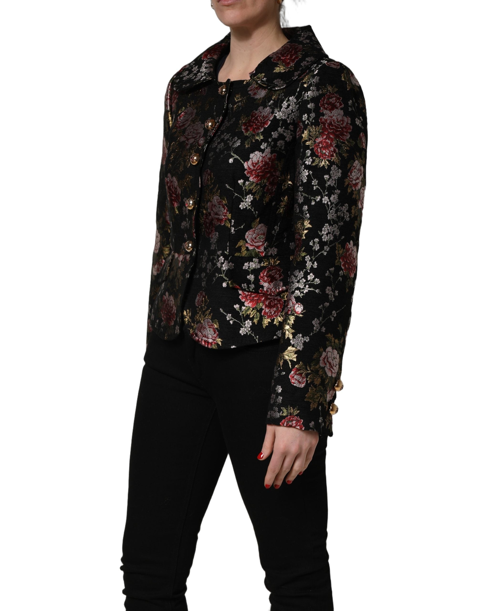 Dolce & Gabbana Multicolor Floral Brocade Blazer Women's Jacket