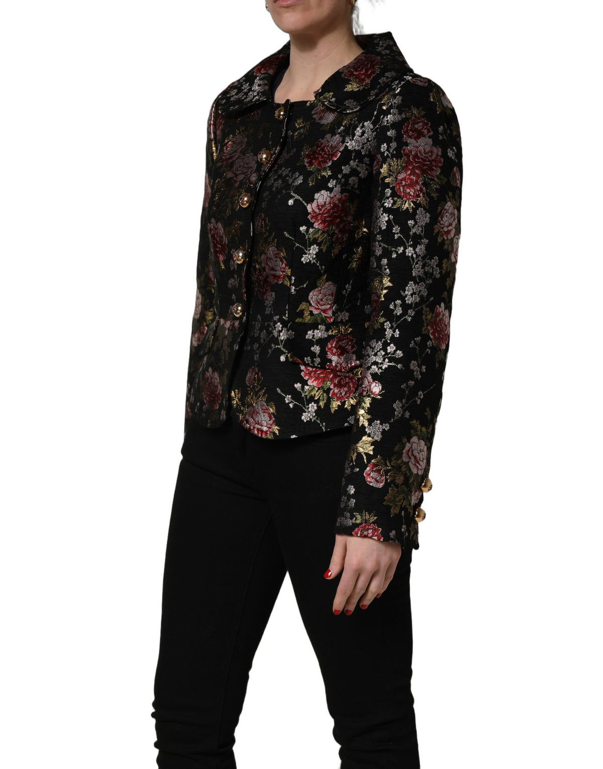Dolce & Gabbana Multicolor Floral Brocade Blazer Women's Jacket