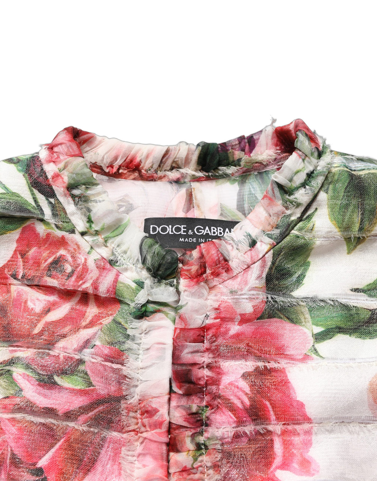 Dolce & Gabbana Multicolor Peony Print Polyester Coat Women's Jacket