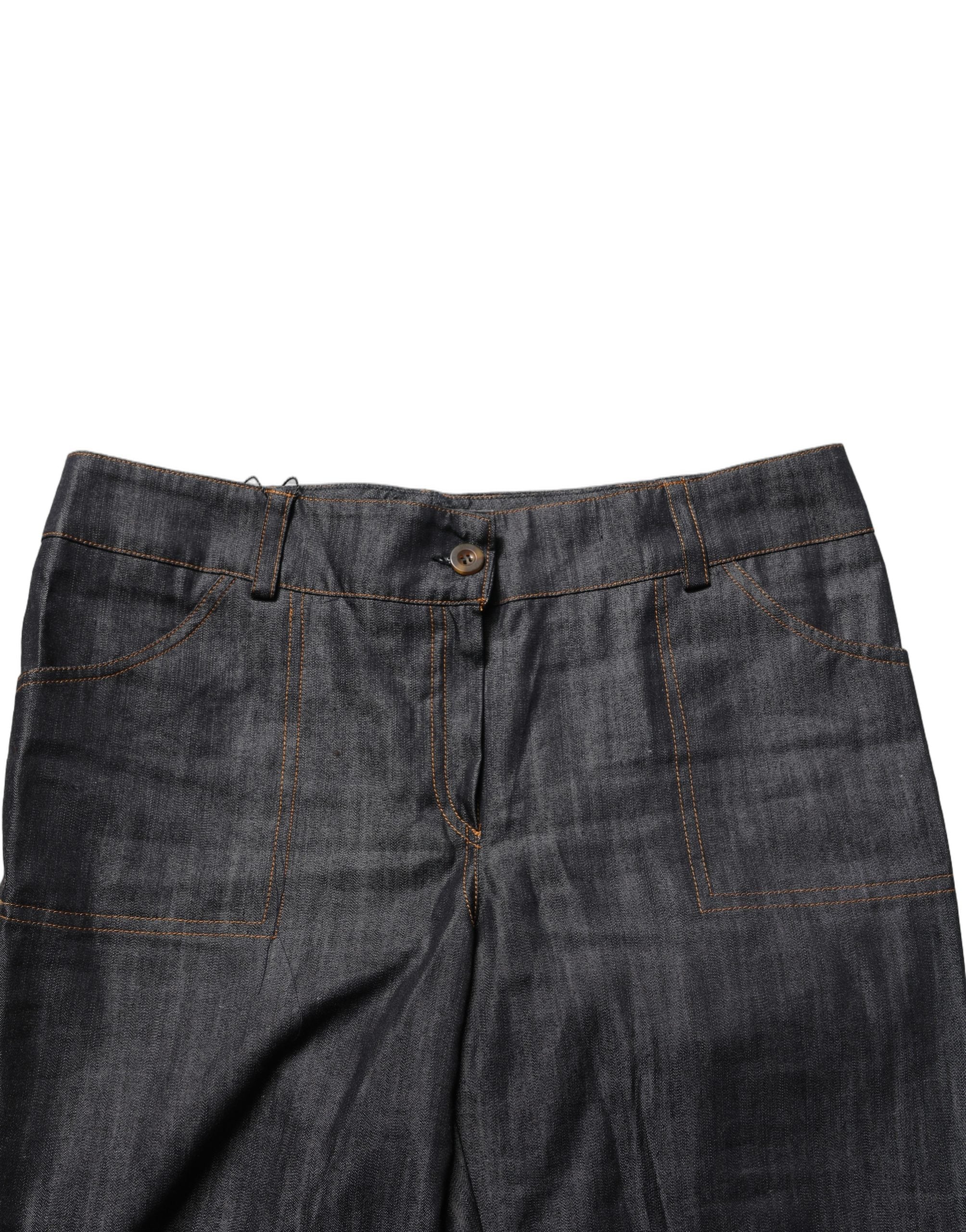 BENCIVENGA Black Cotton Mid Waist Skinny Denim Trouser Women's Jeans