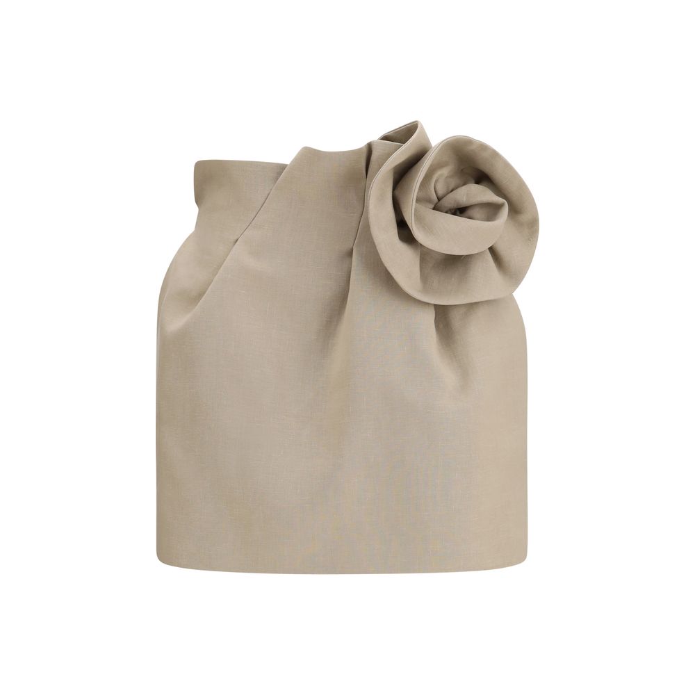 Magda Butrym Beige Linen Mini Women's Skirt