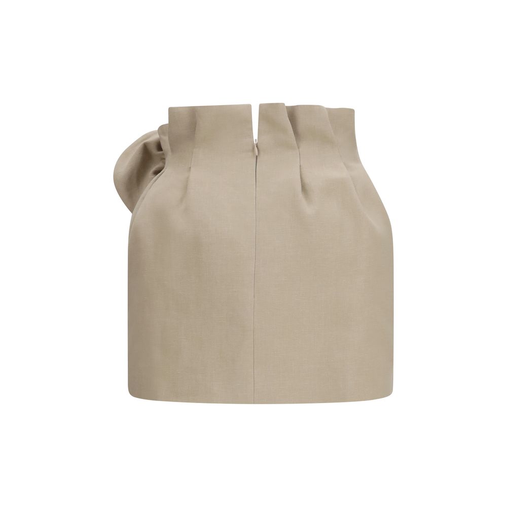 Magda Butrym Beige Linen Mini Women's Skirt