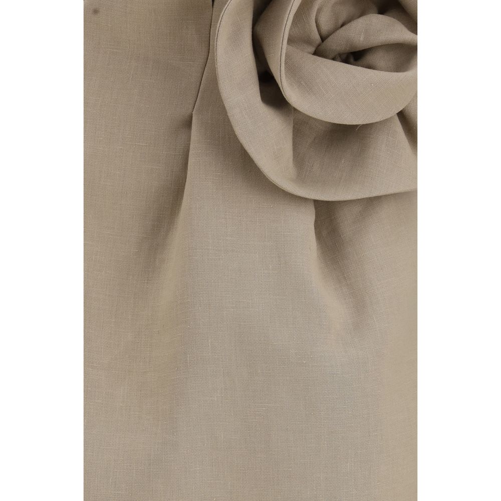 Magda Butrym Beige Linen Mini Women's Skirt