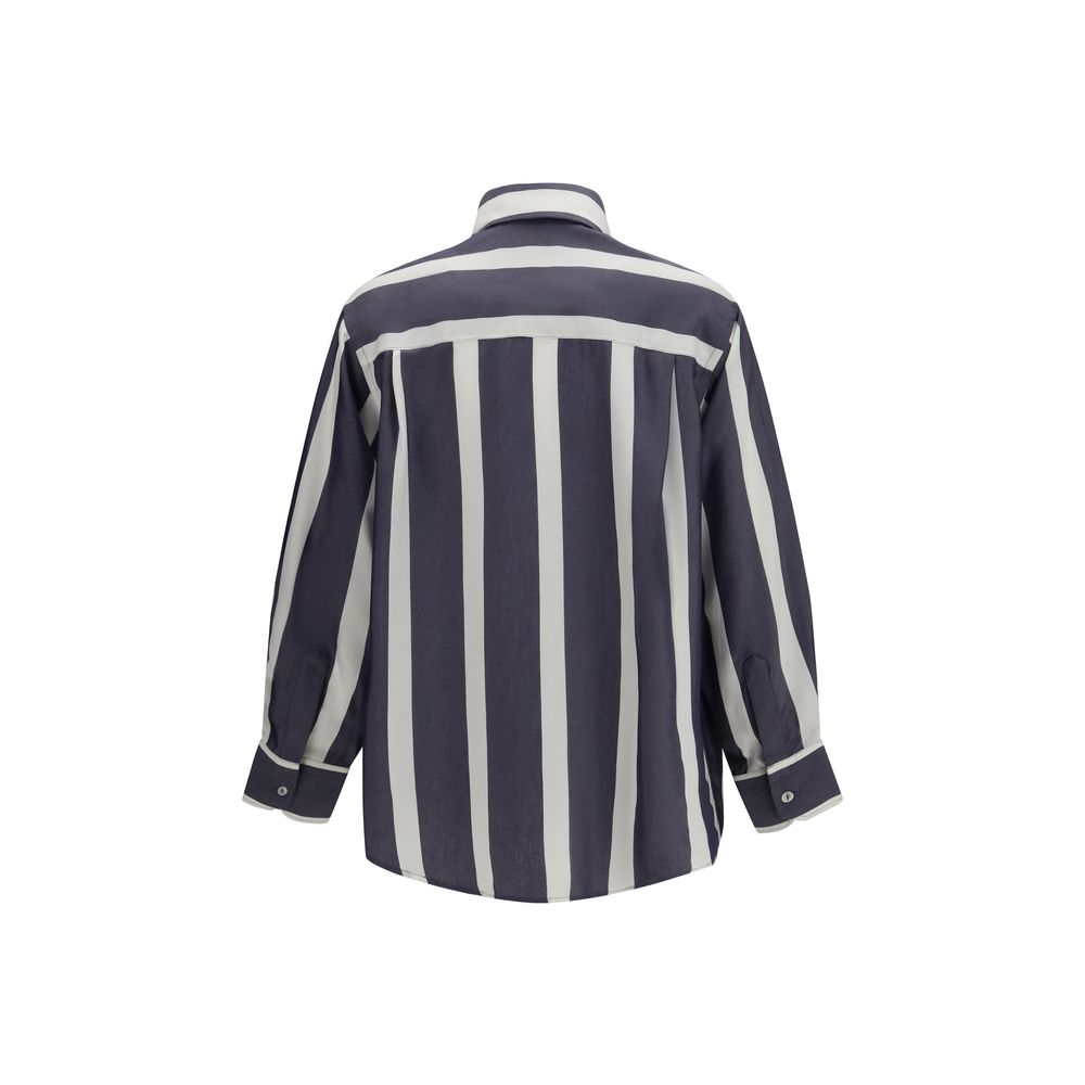 Cruna Blue Viscose Pattern Women's Shirt
