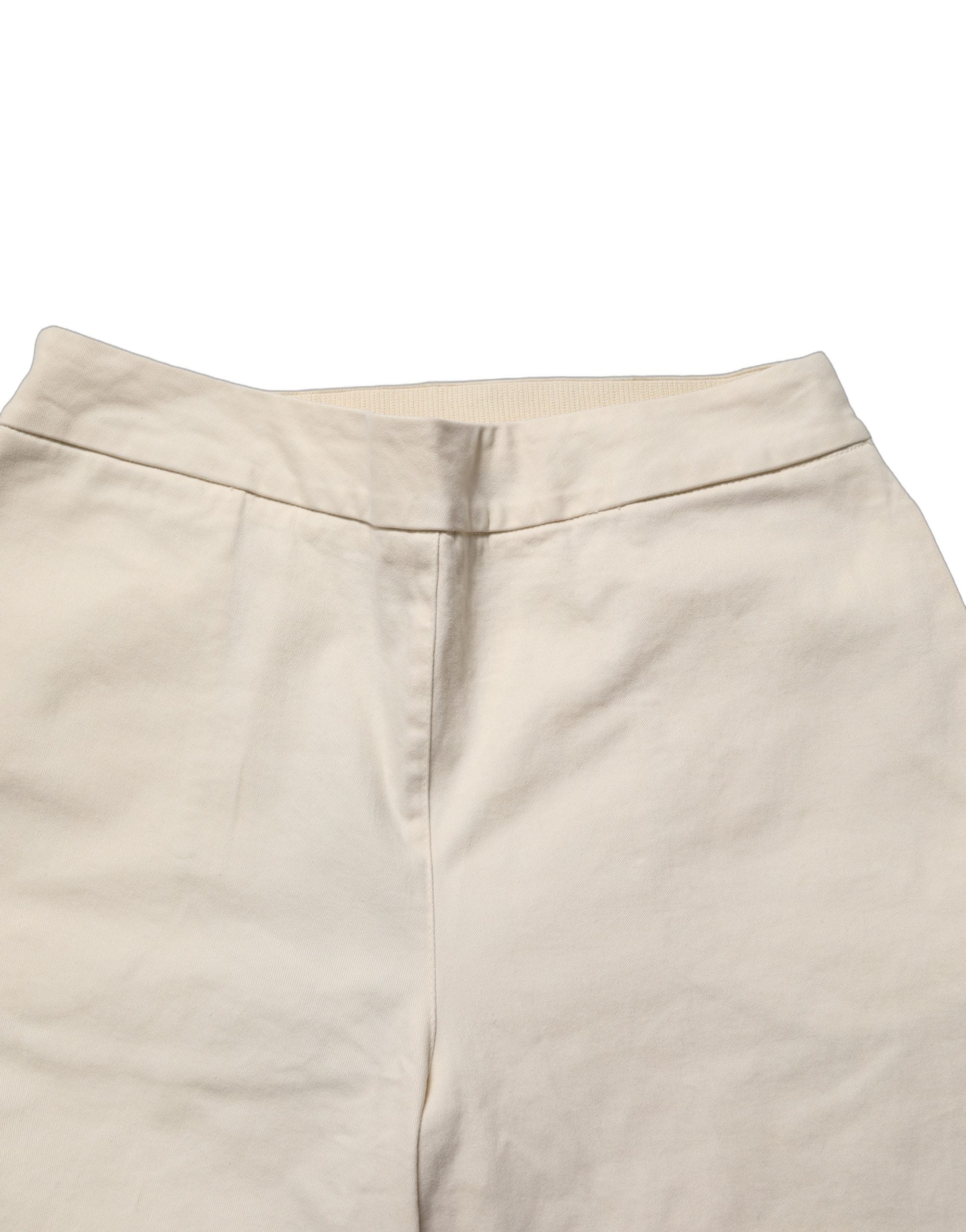 Alpha Studio Beige High Waist Straight Capri Cropped Trouser Women's Pants (Pre-Owned)