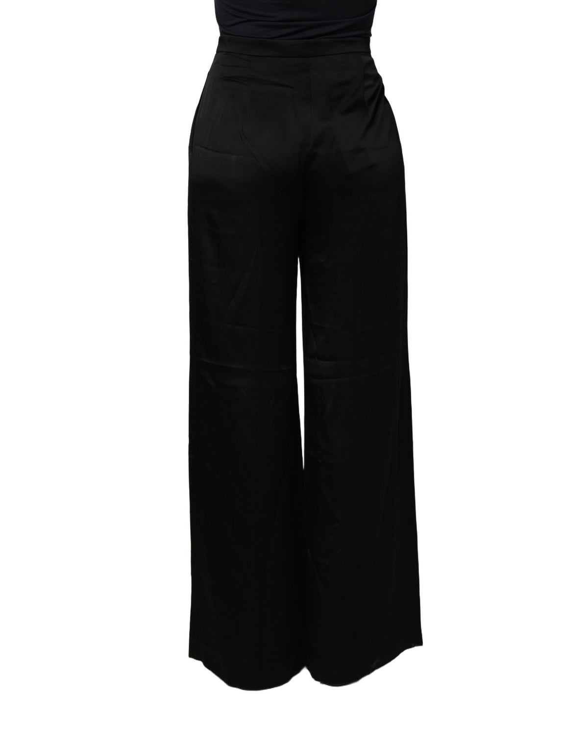 Alberta Ferretti Black HighWaist WideLeg Women Trouser Women's Pants (Pre-Owned)