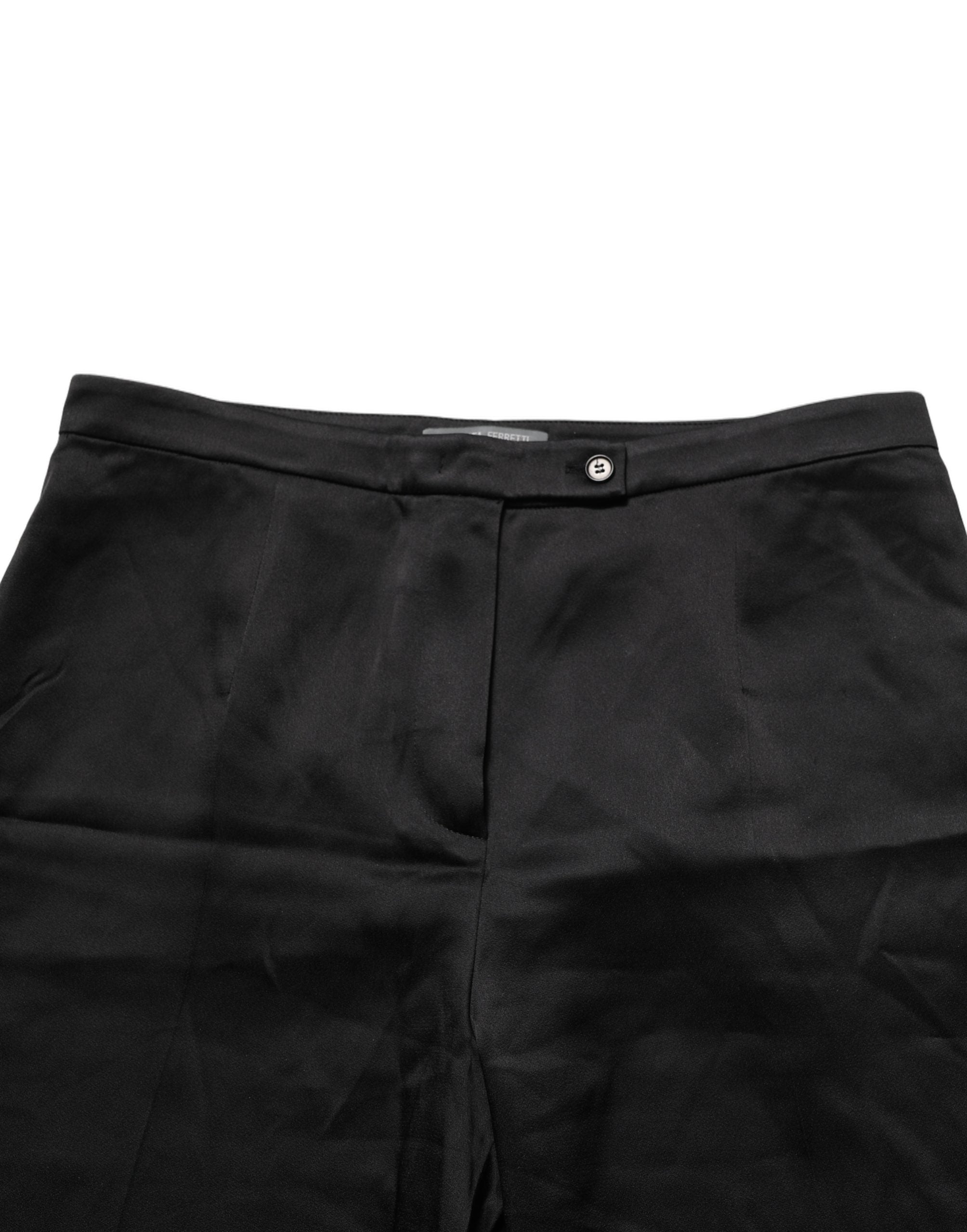 Alberta Ferretti Black HighWaist WideLeg Women Trouser Women's Pants (Pre-Owned)
