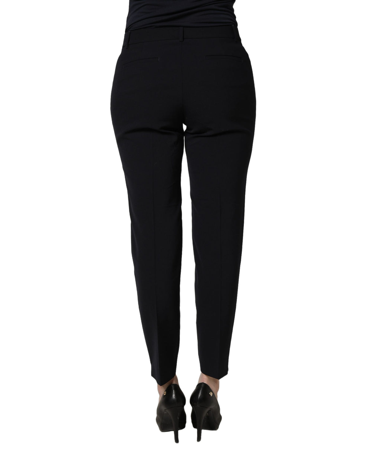Peserico Black Skinny Mid Waist Chino Women Trouser Women's Pants