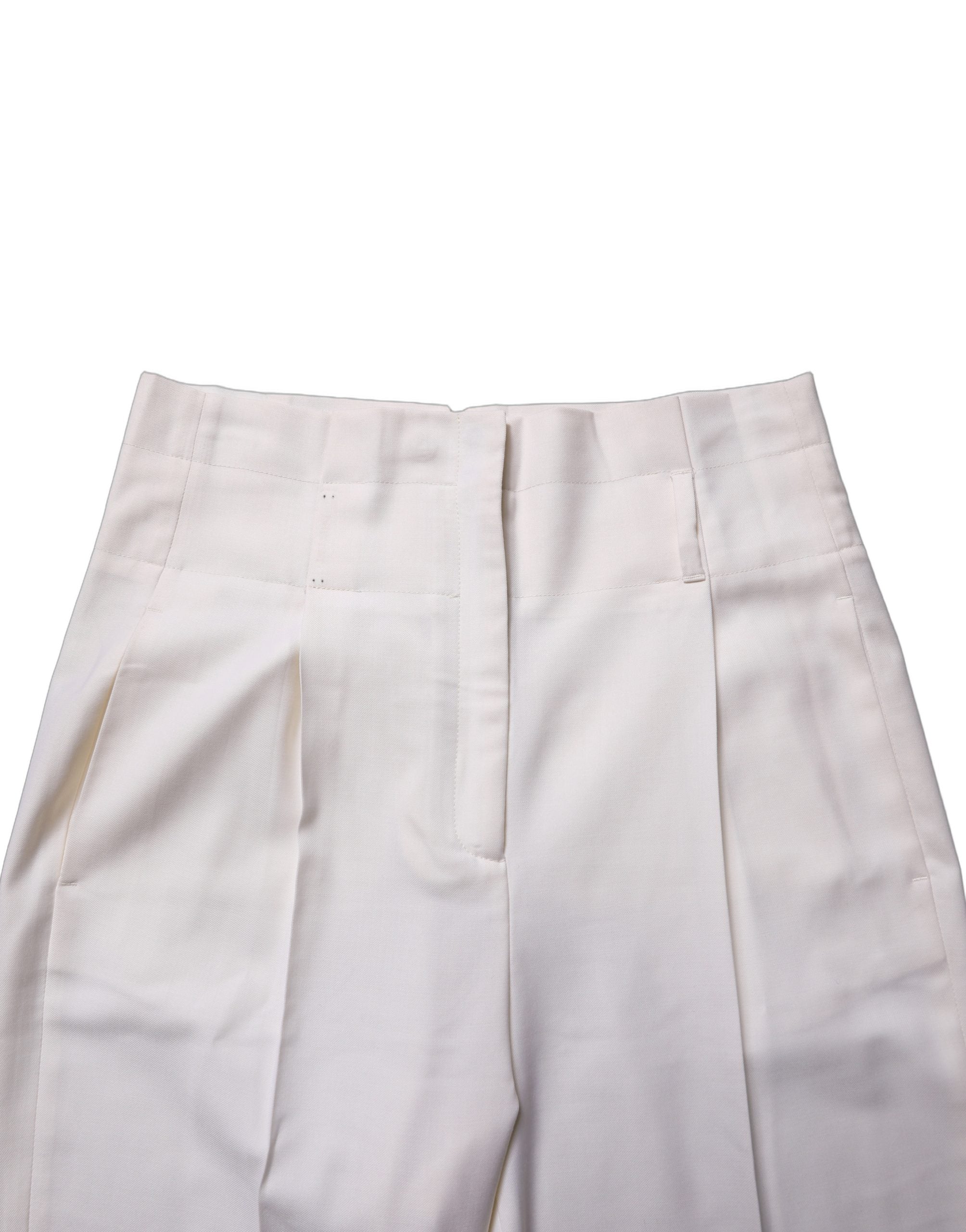 Peserico White Skinny High Waist Chino Cropped Trouser Women's Pants (Pre-Owned)