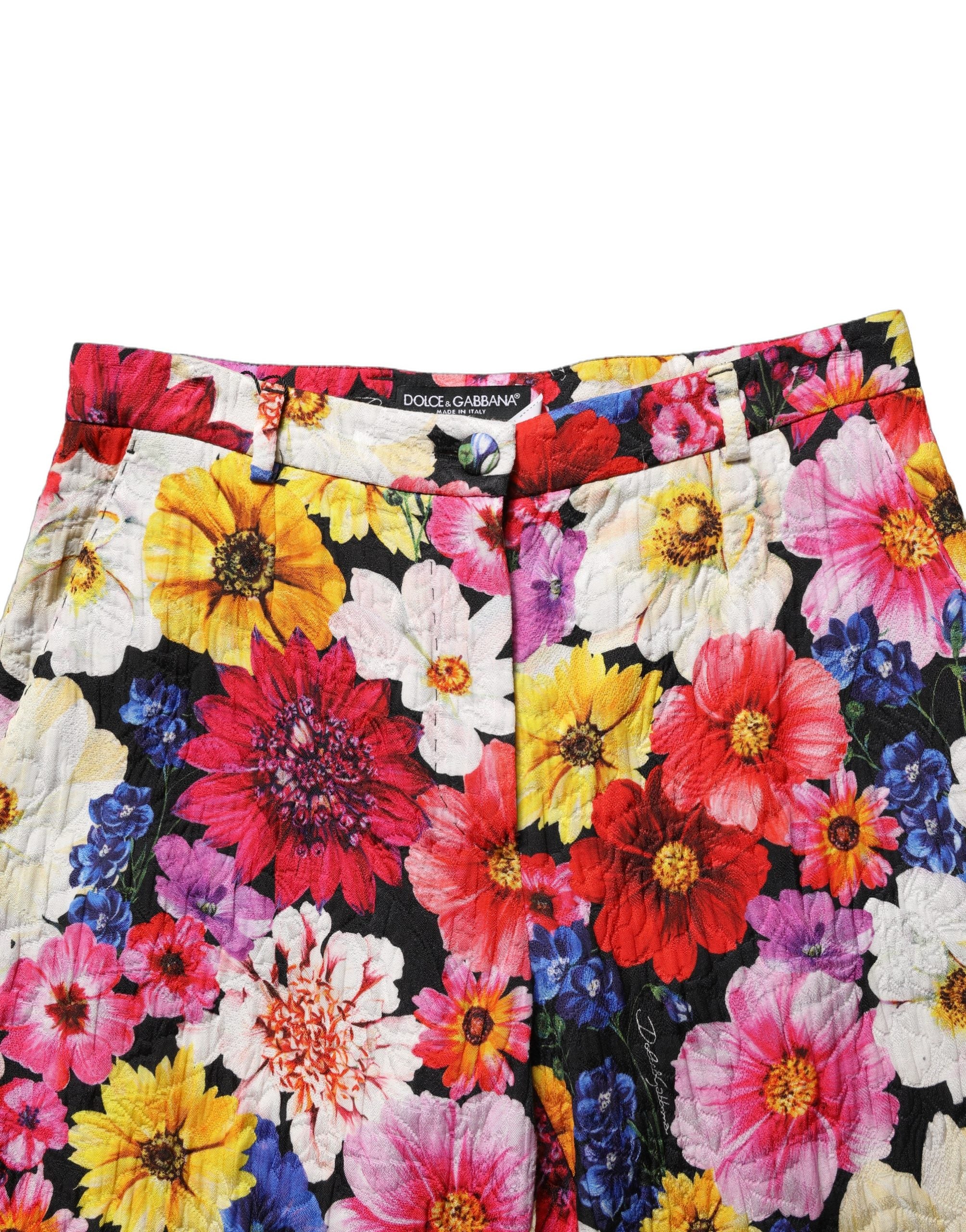 Dolce & Gabbana Multicolor Floral Print Tapered Trouser Women's Pants