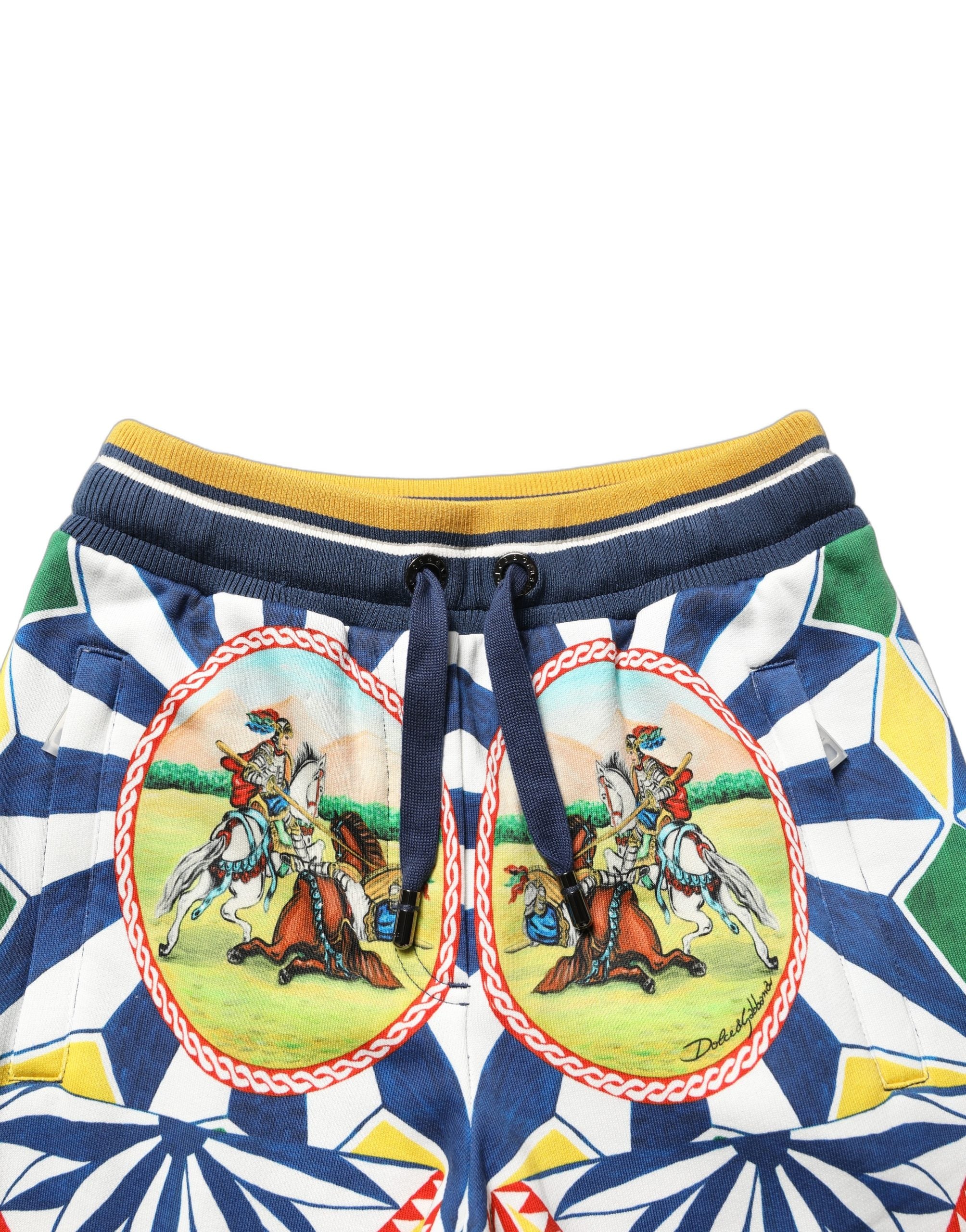 Dolce & Gabbana Multicolor Siciliano Saretto Joggers Women's Pants