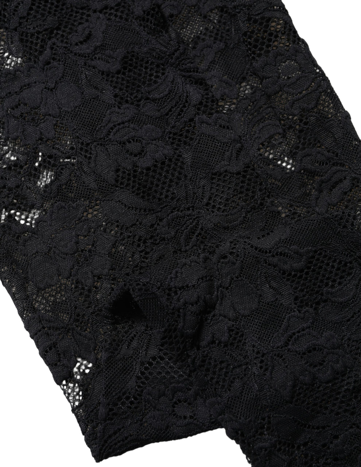 Dolce & Gabbana Black Floral Lace Thigh High Stockings Women's Socks