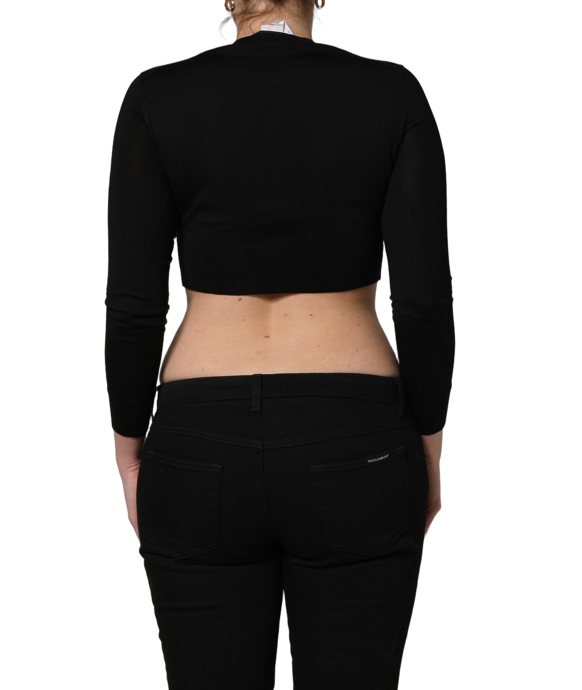 Dolce & Gabbana Black Graphic Print Long-Sleeved Women's Top