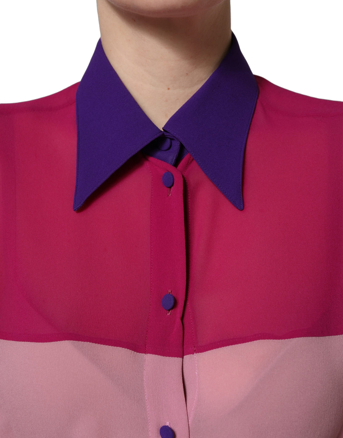 Dolce & Gabbana Multicolor Silk Patchwork Shirt Blouse Women's Top