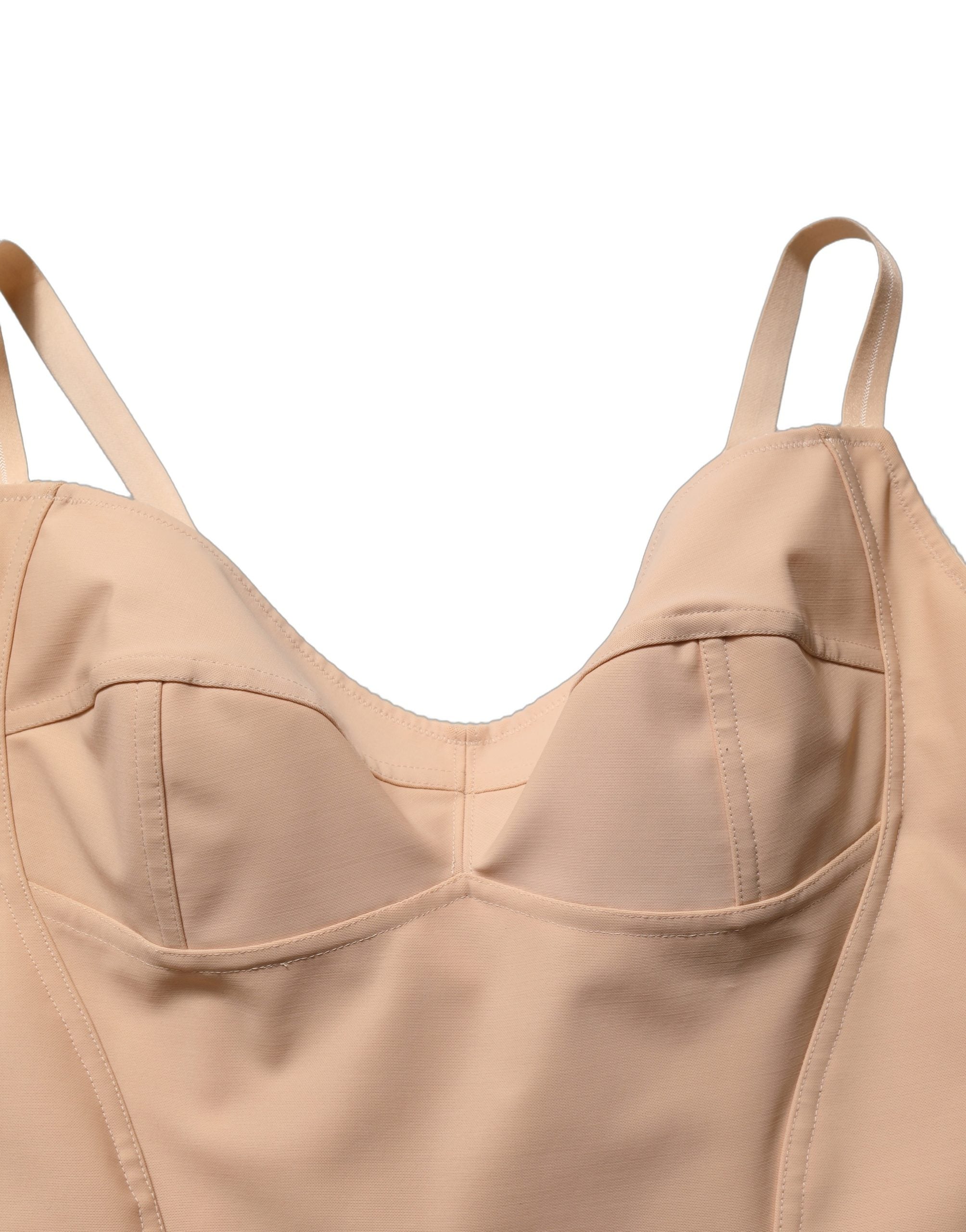 Dolce & Gabbana Nude Nylon Full Body Shaper Bodysuit Women's Top
